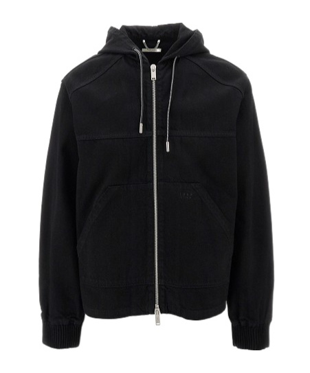 1989 Studio Denim Full-zip Hoodie In Black