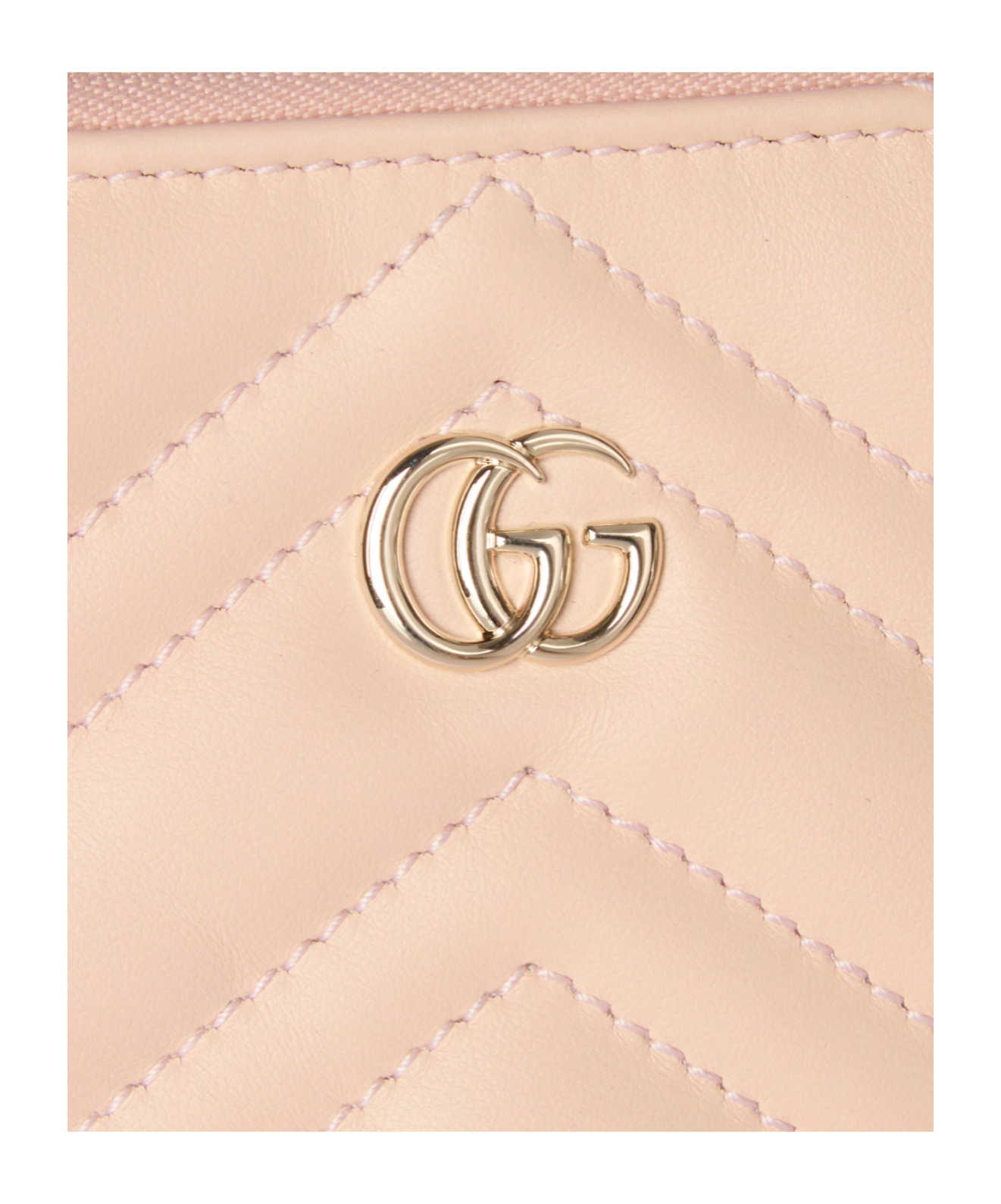 Gucci Gg Marmont Pochette With Chain In Pink