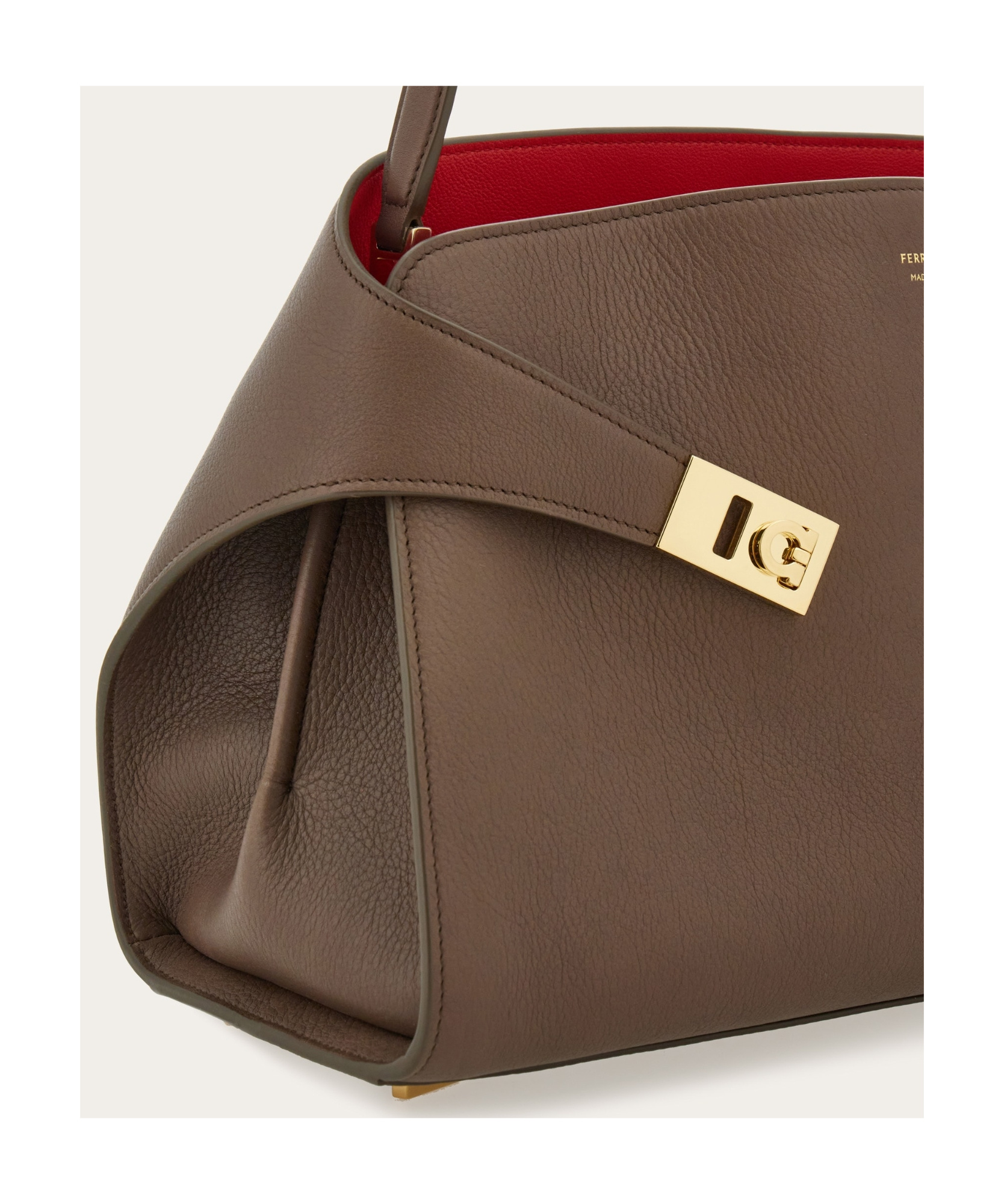 Ferragamo Two-tone Structured Medium Shoulder Bag In Green