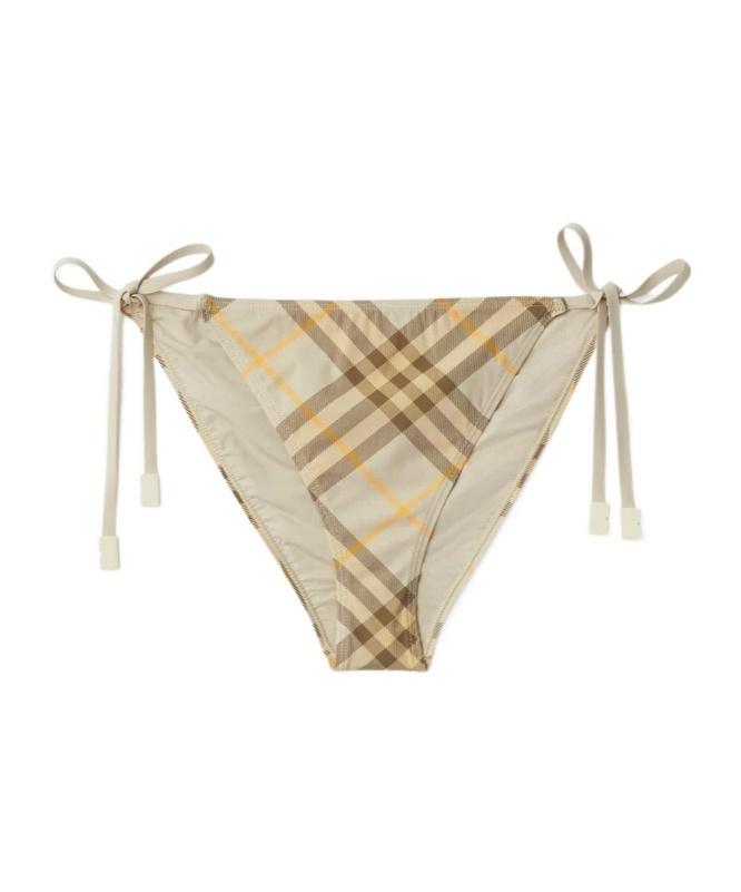 Burberry Check Print Bottom Swimsuit In Nude