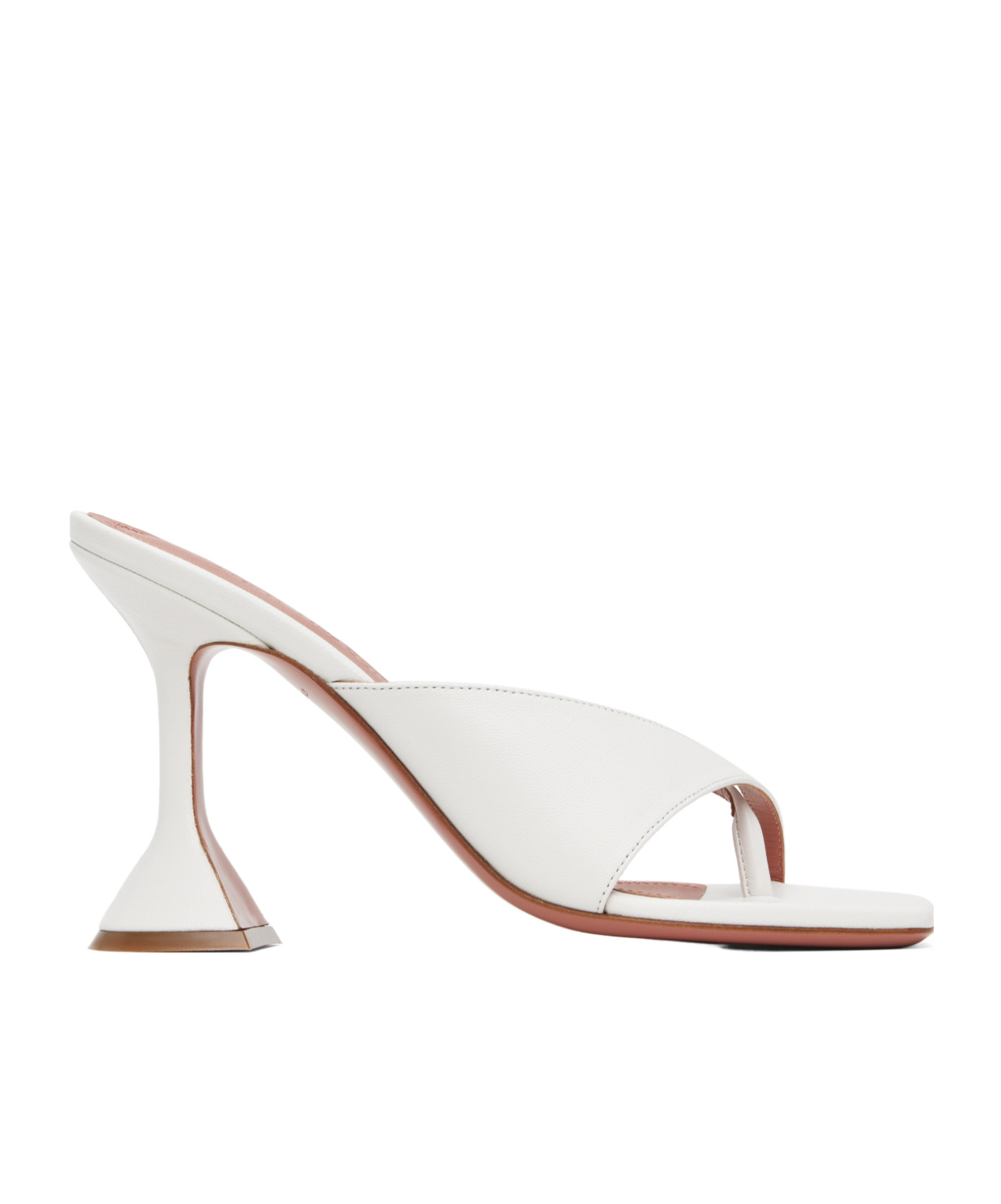 Amina Muaddi White Shiona Slipper Heeled Sandals In White