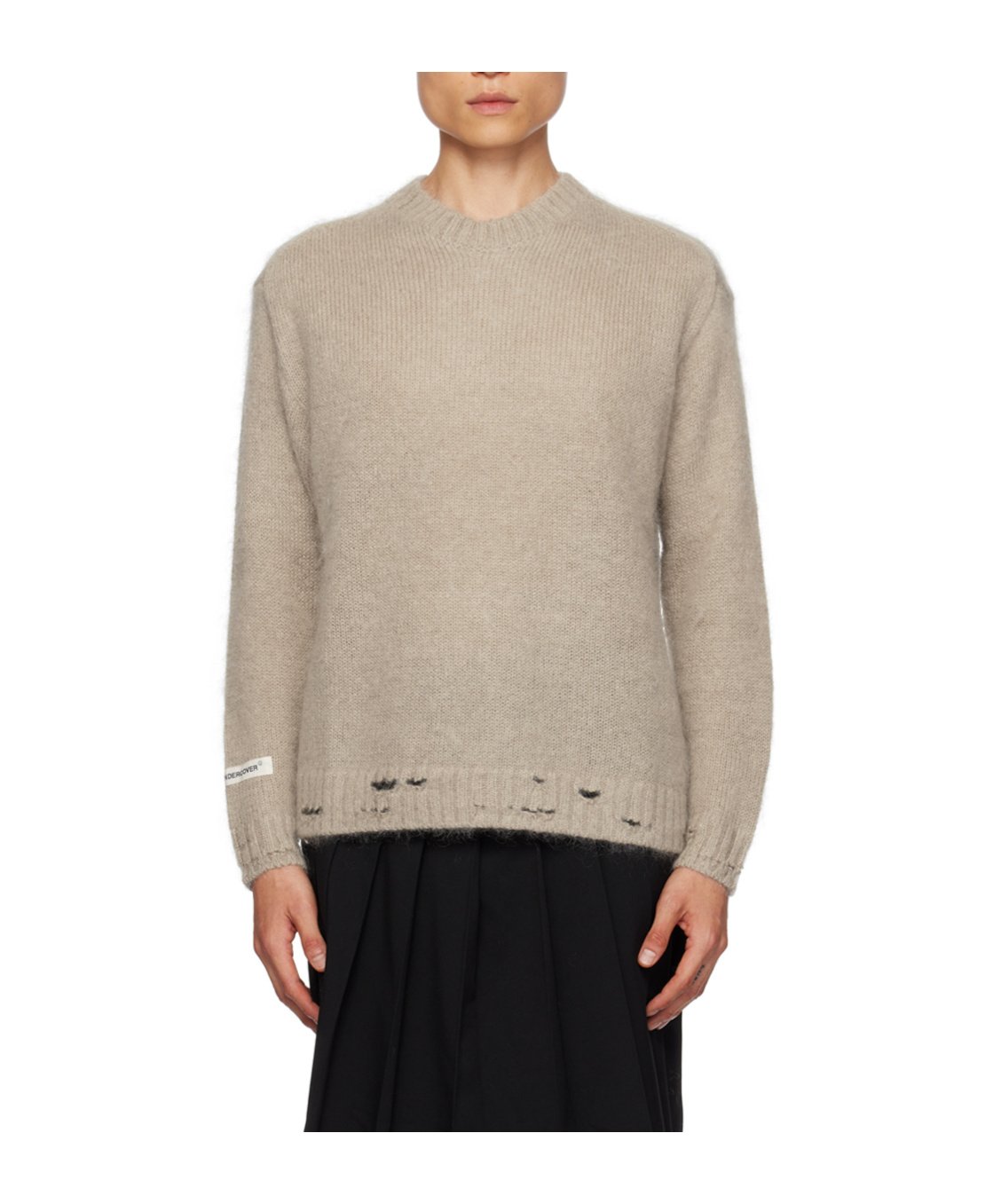 Undercover Long Sleeved Sweater With Holes In Nude