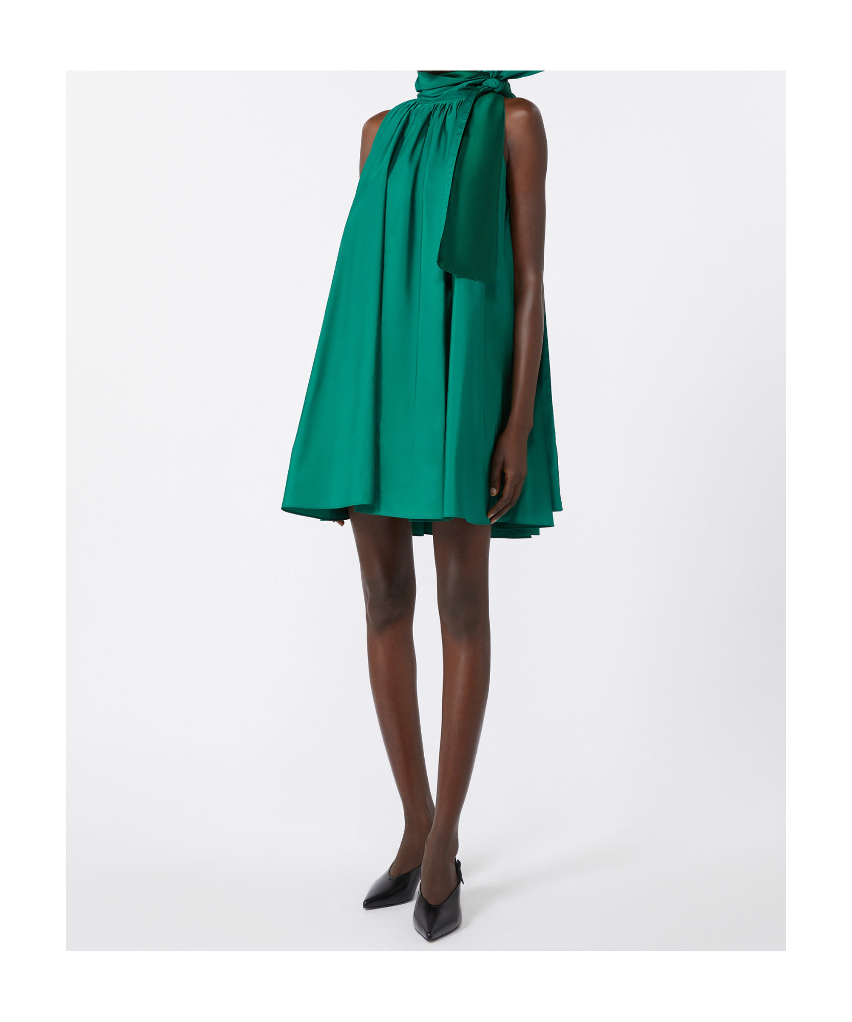 Max Mara Taffeta Dress In Green