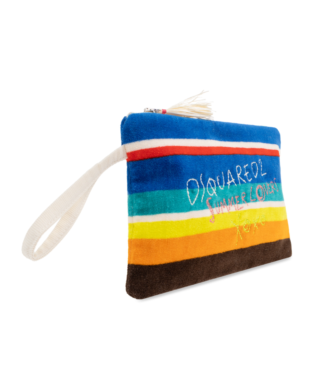 Dsquared2 Multicolor Striped Clutch In Multicolor