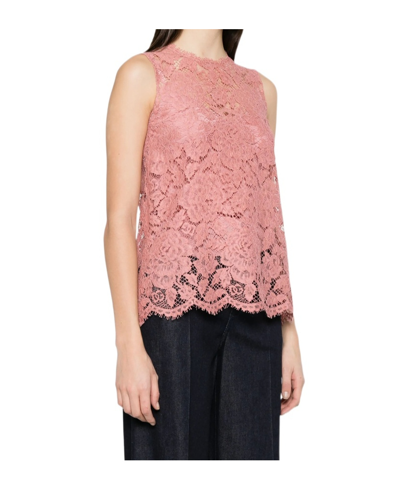 Dolce & Gabbana Cordonetto-lace Blouse In Pink