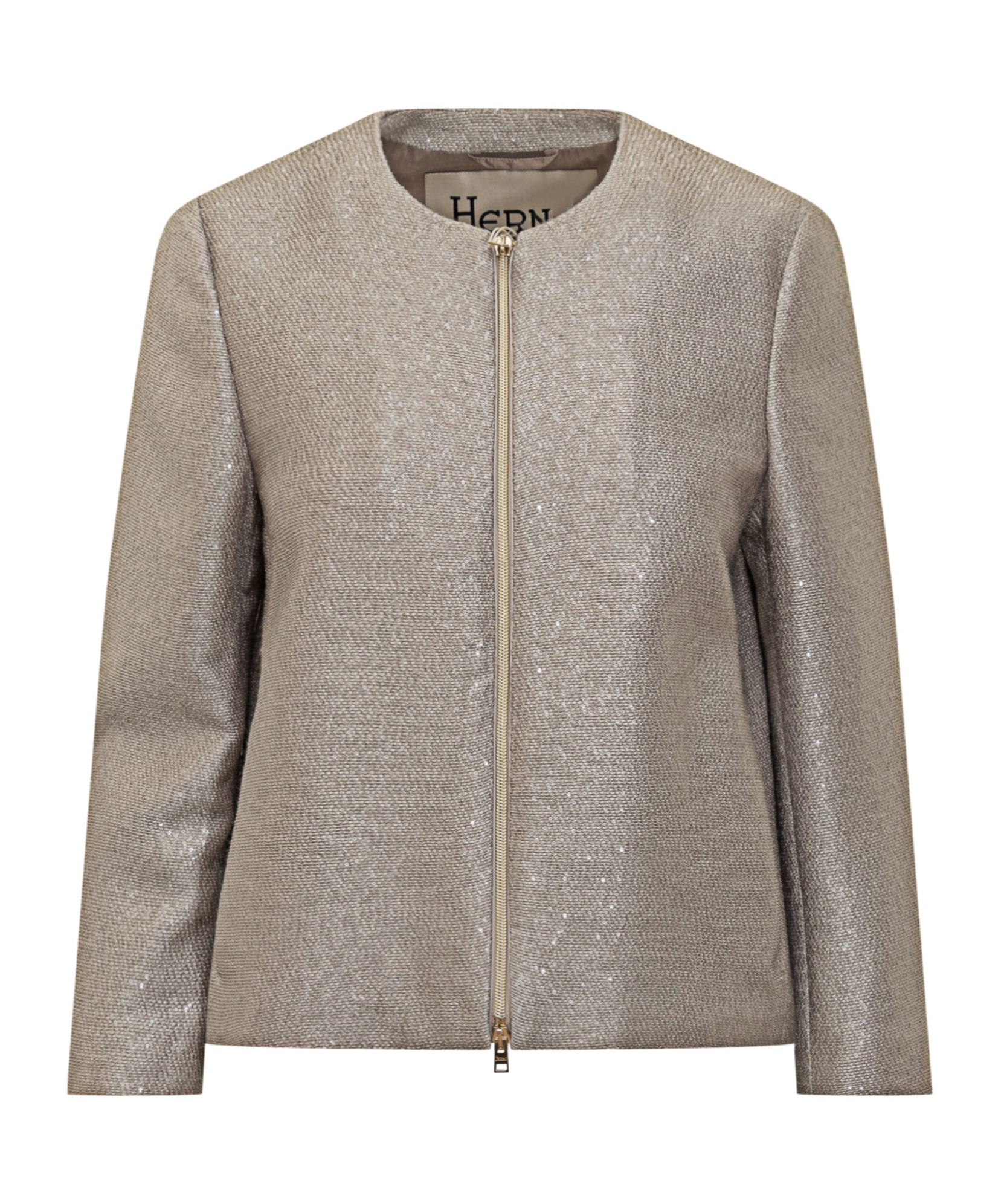 Herno Zipped Cropped Jacket In Gray