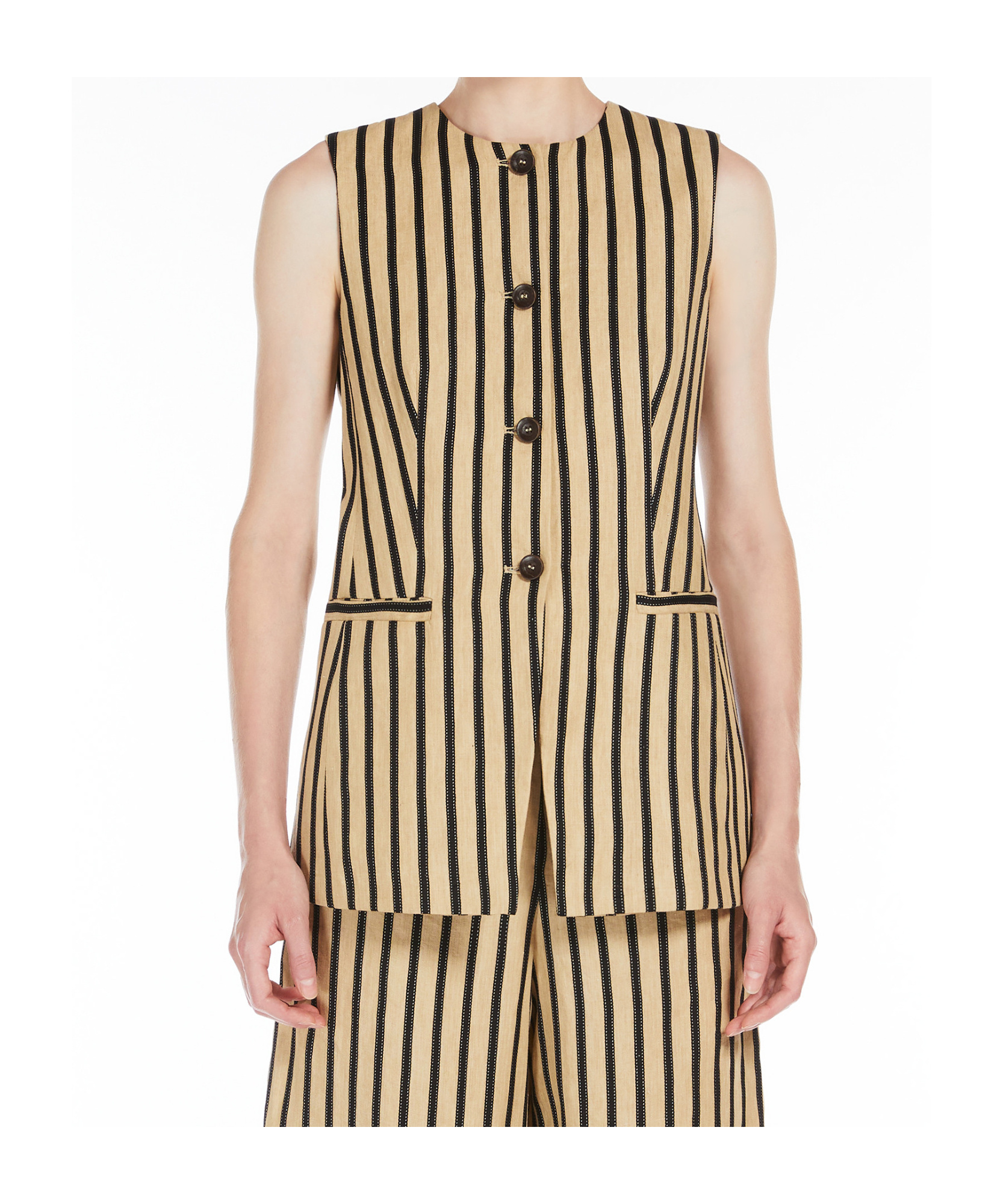 Max Mara Women's Rodeo Sleeveless Blazer Arena | Size 46 | 2511281012600004 In Nude