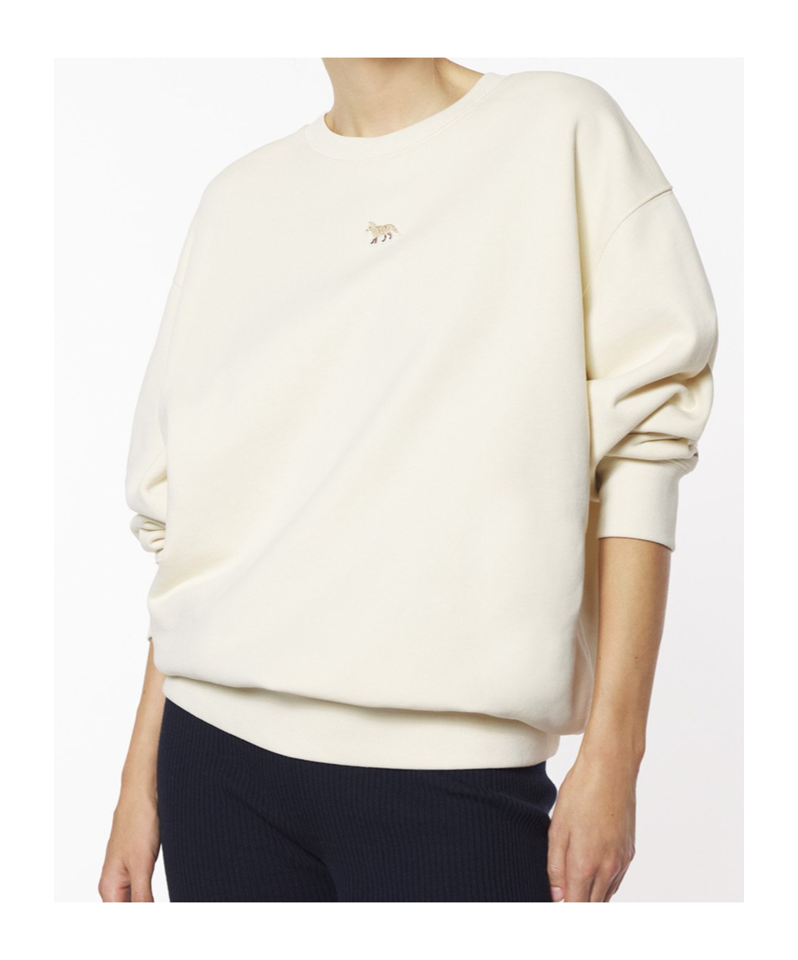 Maison Kitsuné Beige Baby Fox Patch Oversize Sweatshirt In White