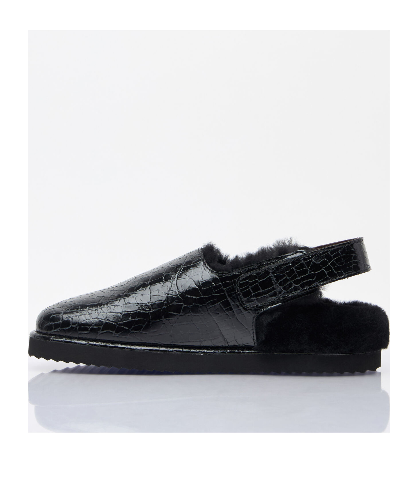 Chloé Cracked Leather Mule In Black