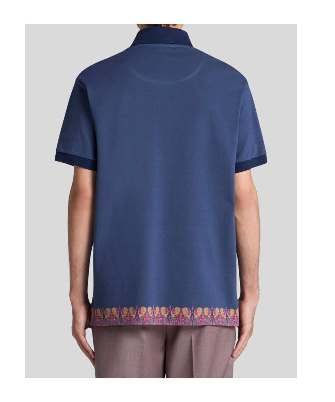 Etro Polo Shirt With Print In Blue