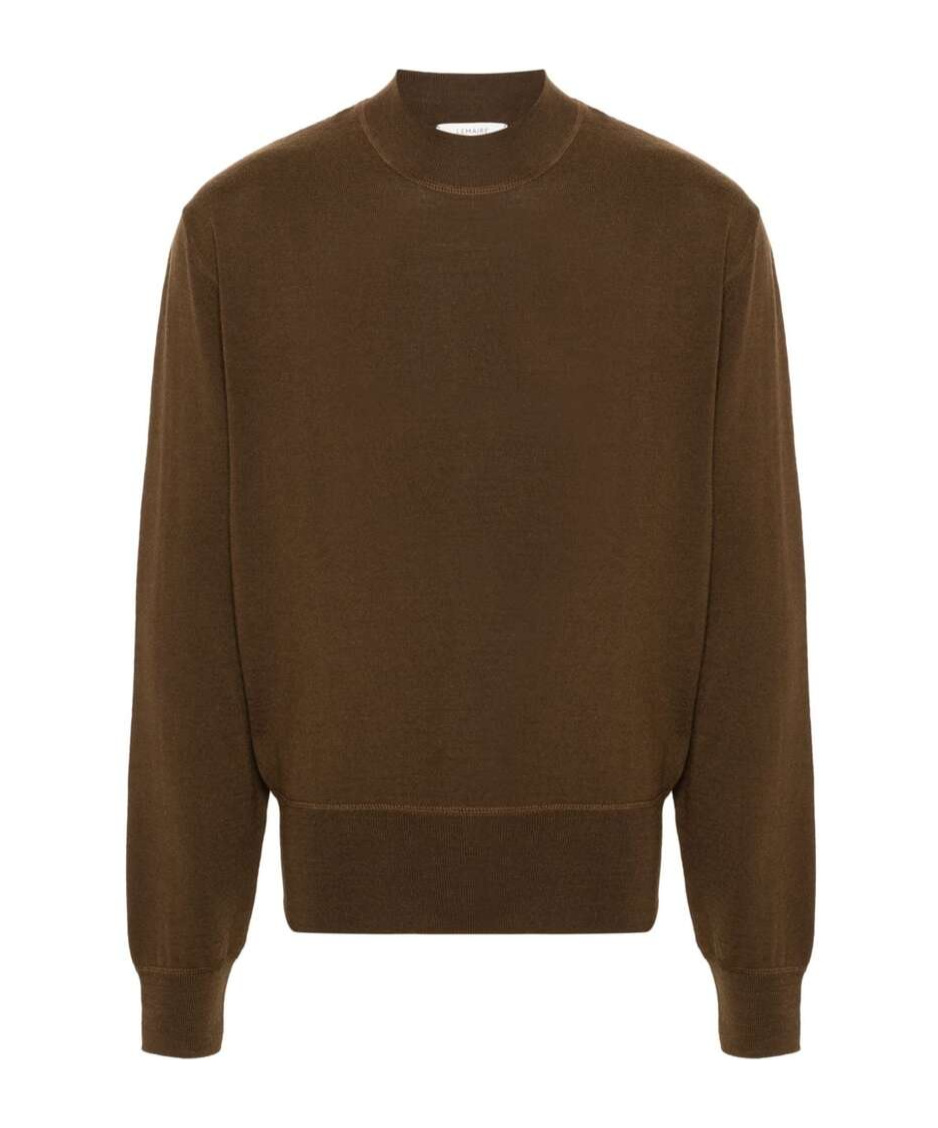 Lemaire Long-sleeved Pullover Sweater In Brown