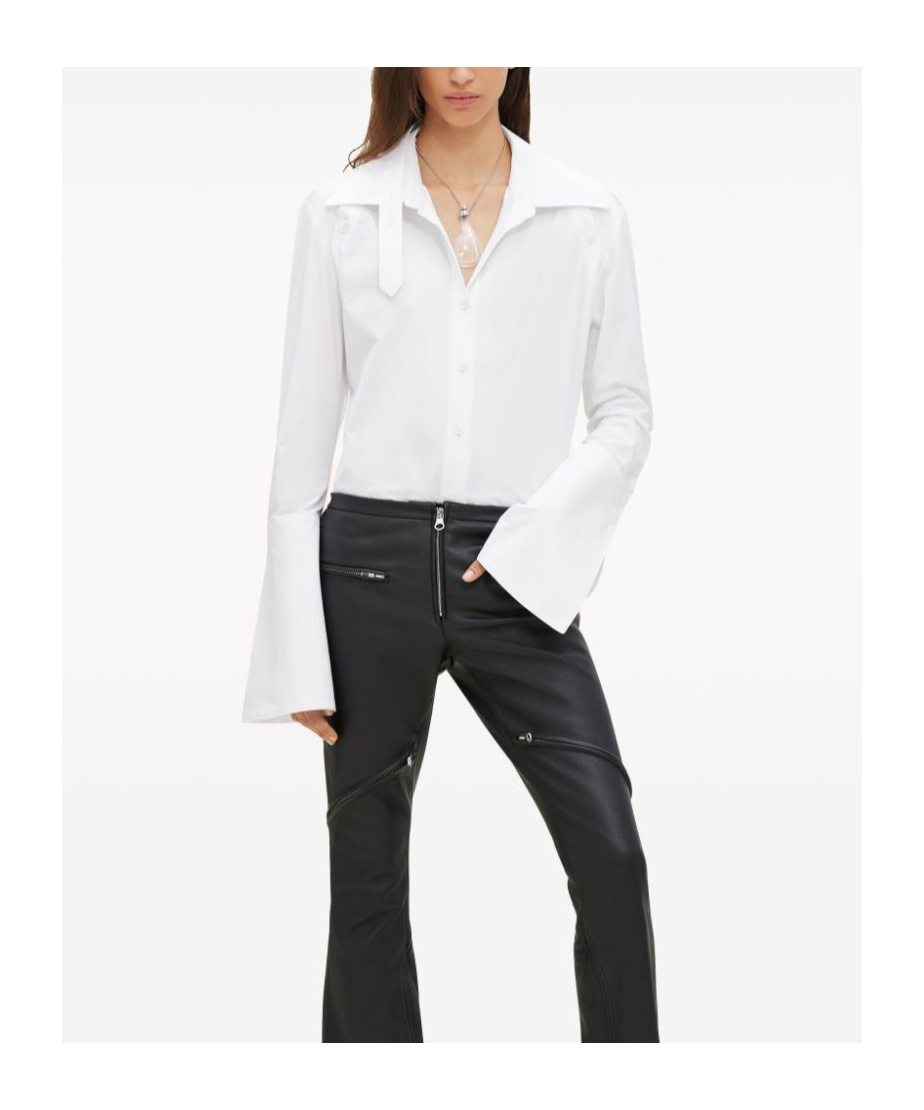 Courrèges Modular Asymmetric Poplin Shirt In White