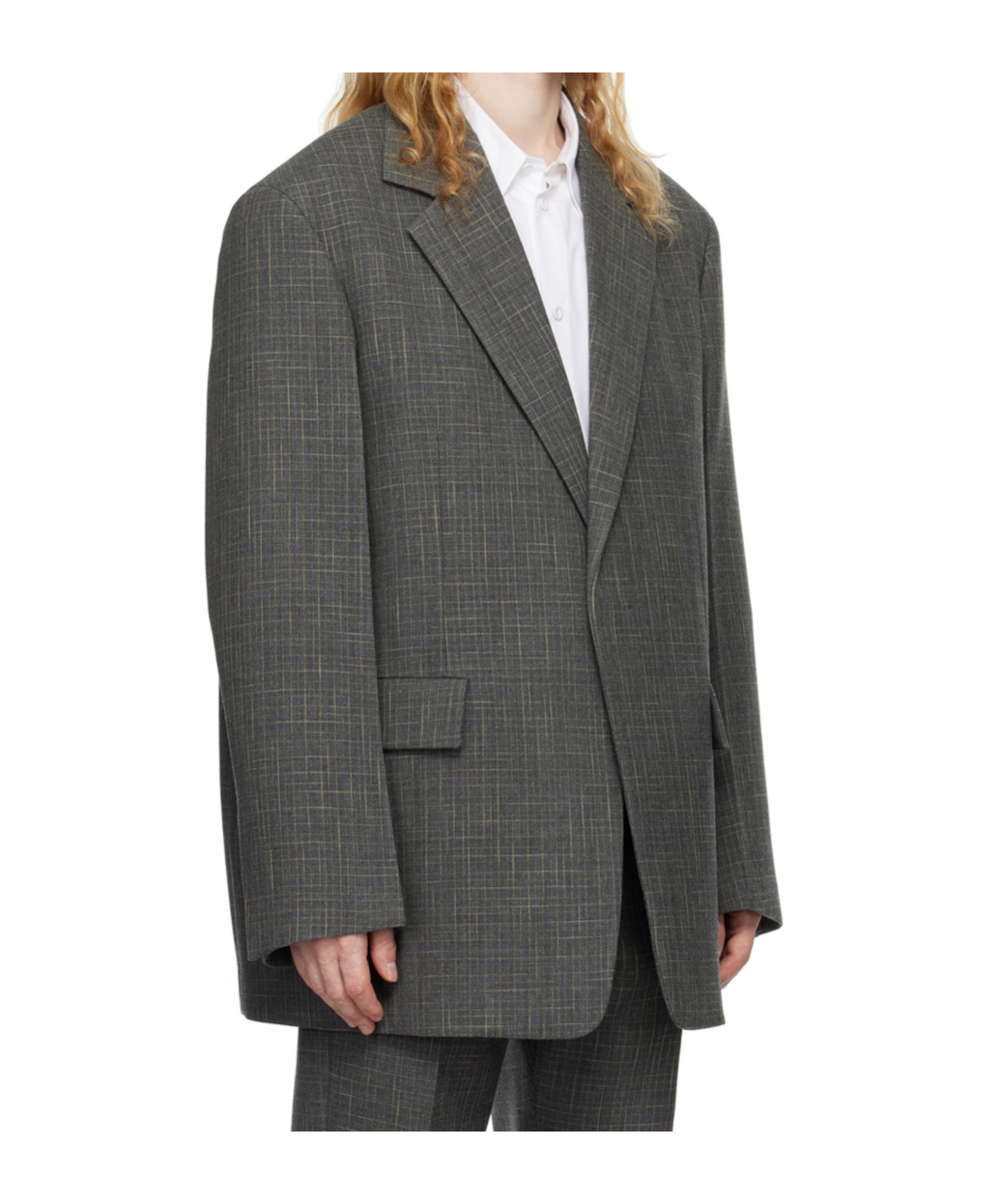 Jil Sander Gray Virgin Wool Blazer In Black
