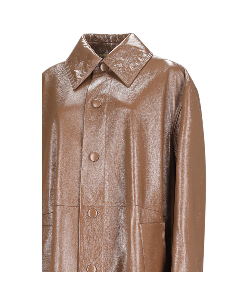 Jil Sander Long-sleeved Windbreaker In Brown