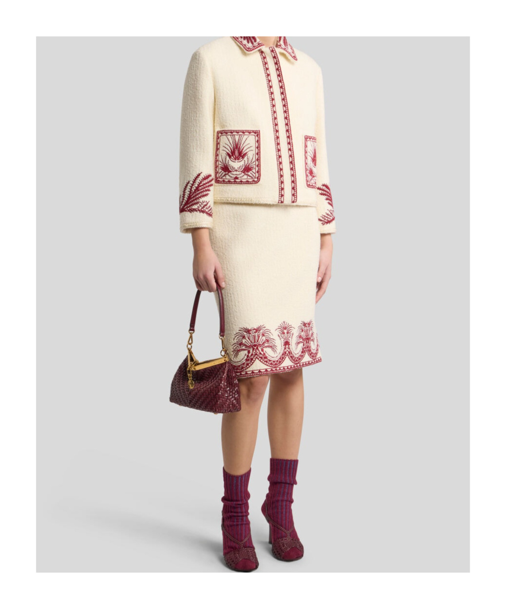 Etro Bouclé-effect Tweed Jacket In Neutral