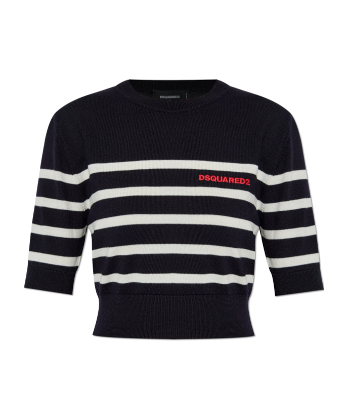 Dsquared2 Embroidered-logo T-shirt In Black