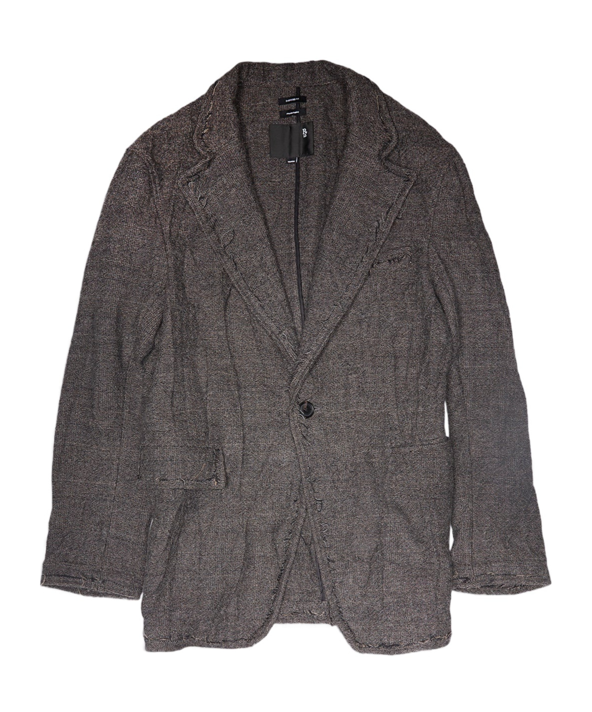 R13 Frayed Edge Ragged Blazer In Gray