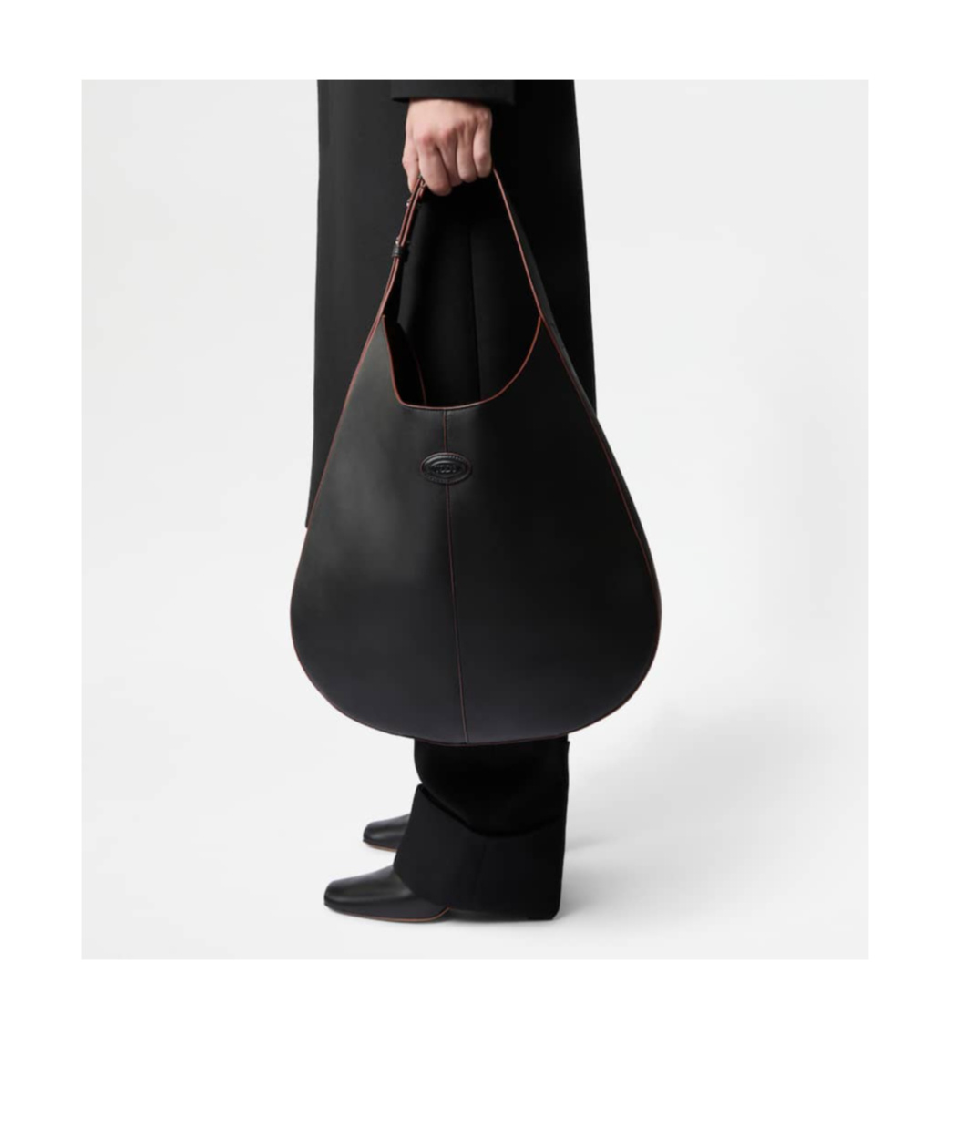 Tod's Di Bag Medium Leather Hobo Bag In Black