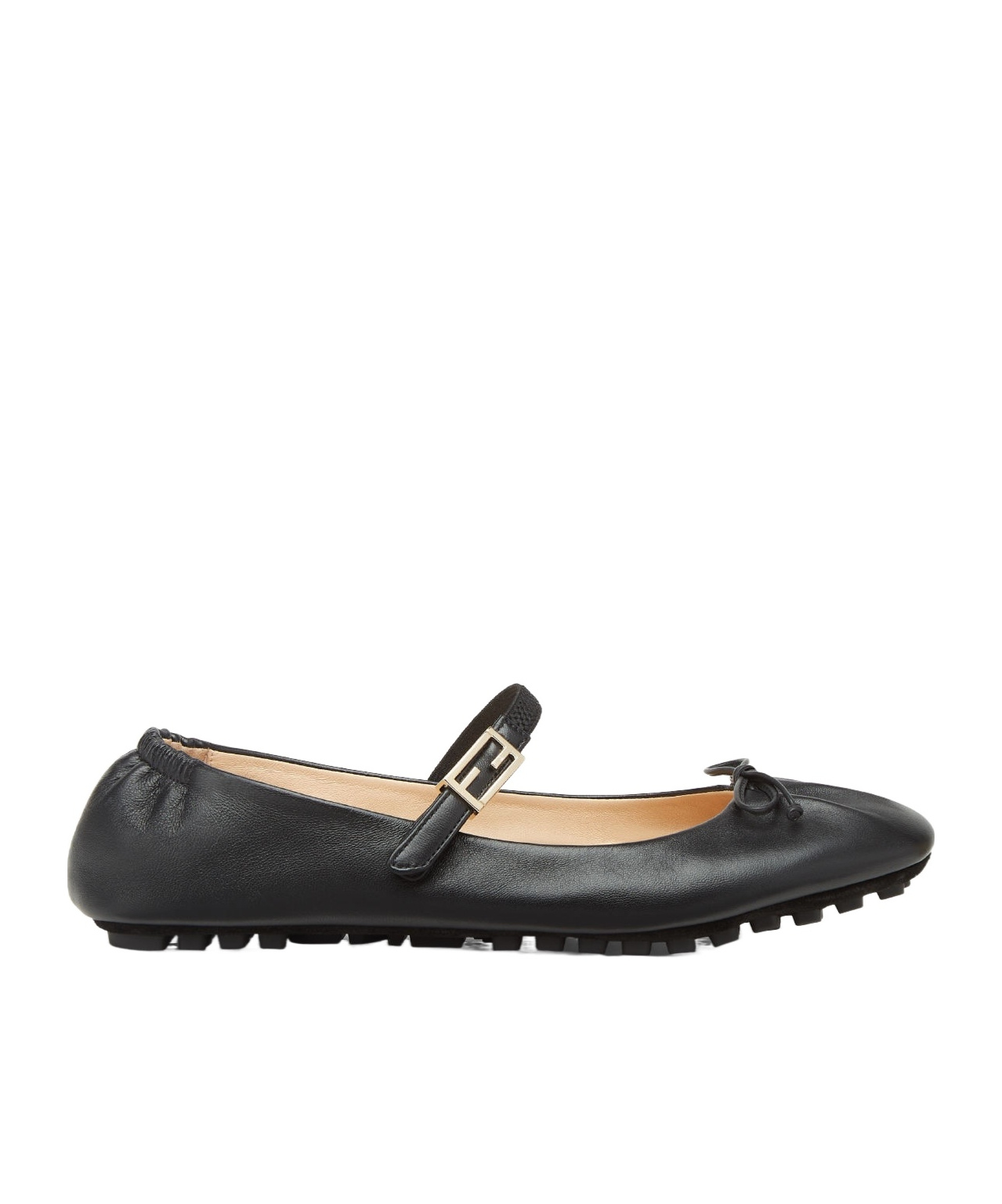 Fendi Ballerina With Ff Baguette Pattern In Black