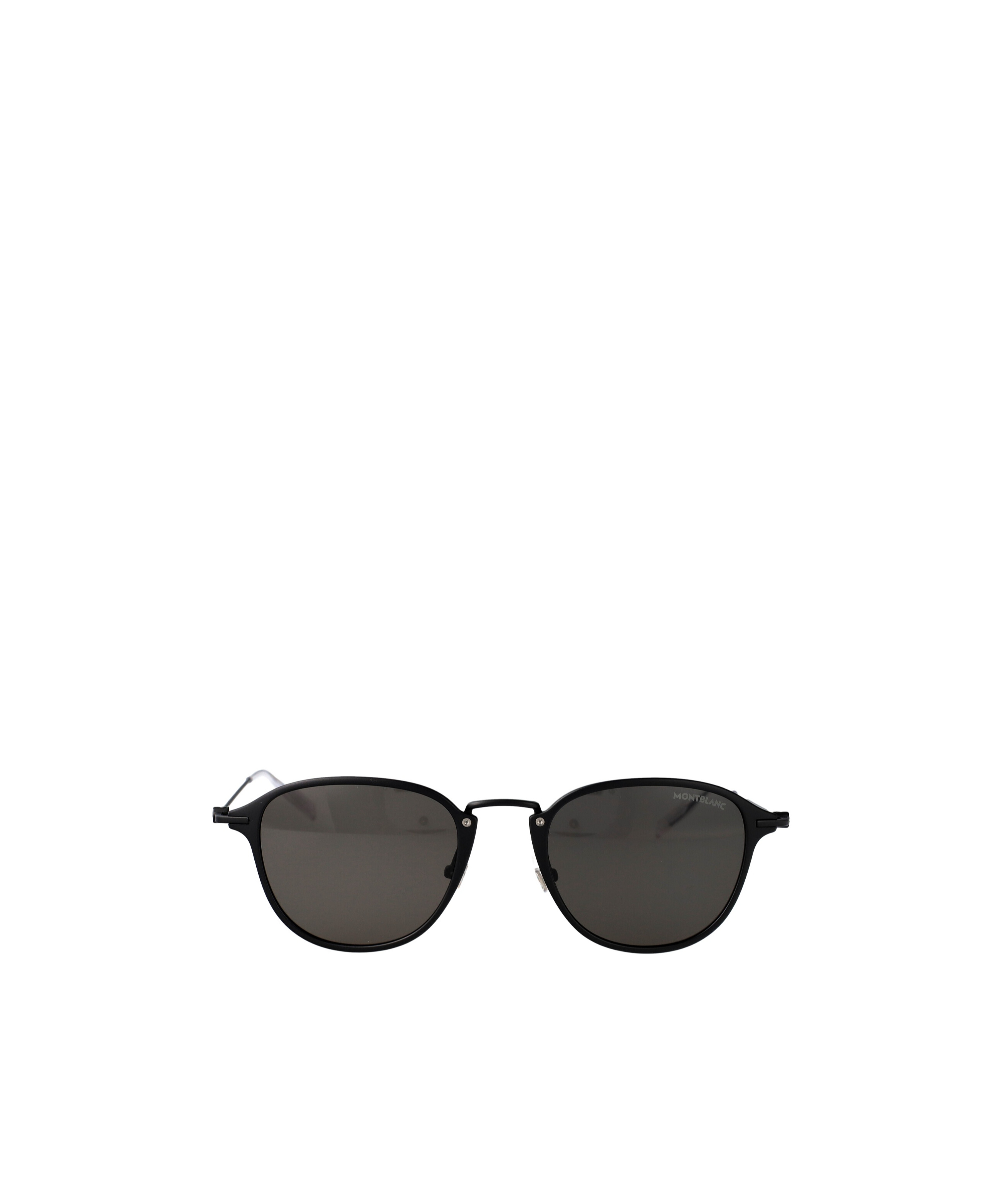 Montblanc Black-ruthenium-grey Metal Sunglasses In Black