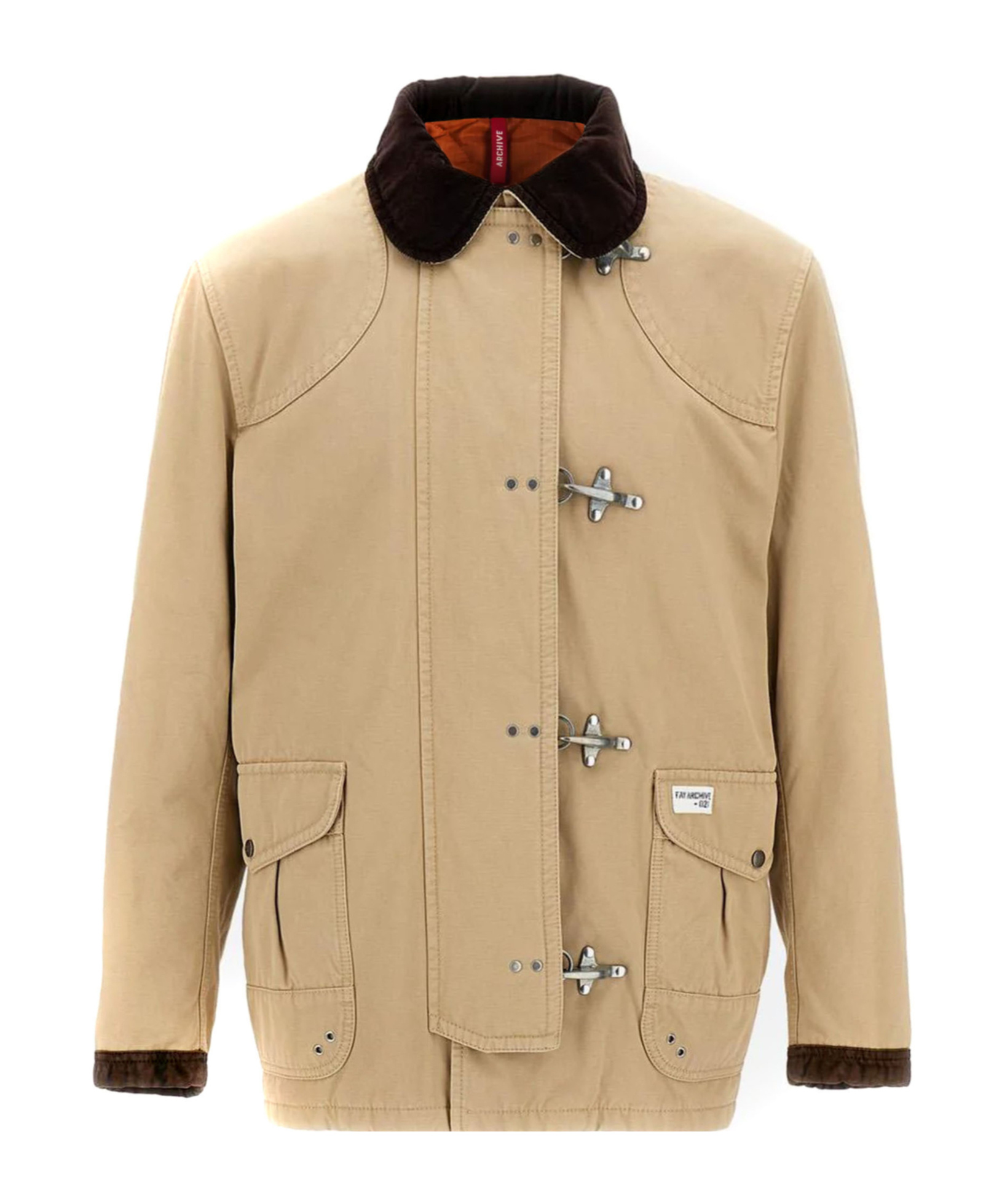 Fay Cotton Coat In Brown
