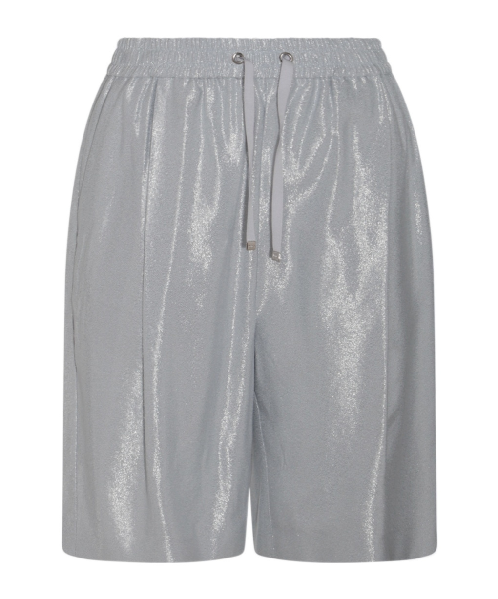 Herno Metallic Effect Shorts In Gray
