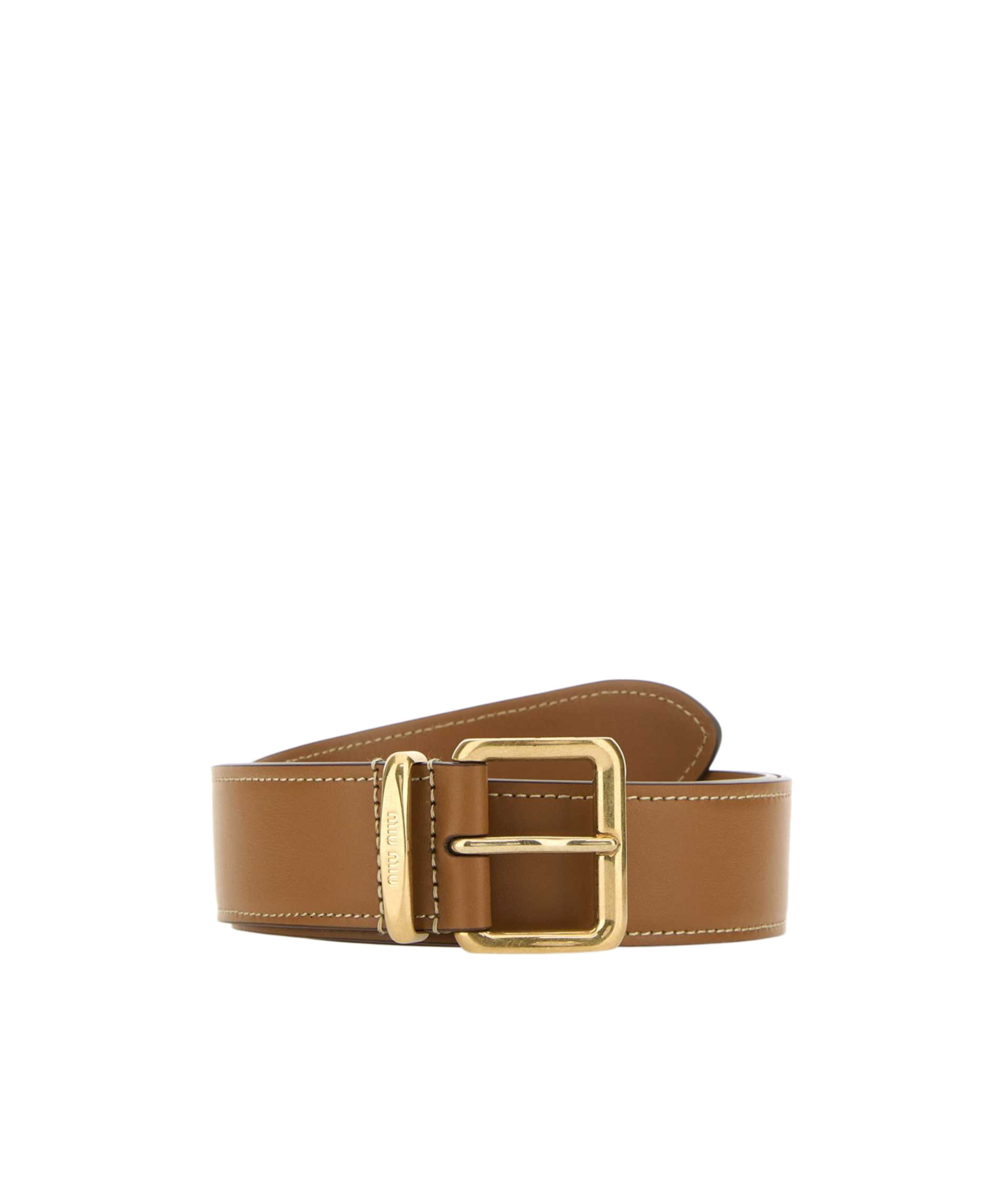 Miu Miu Buckle-fastening Leather Belt In Brown