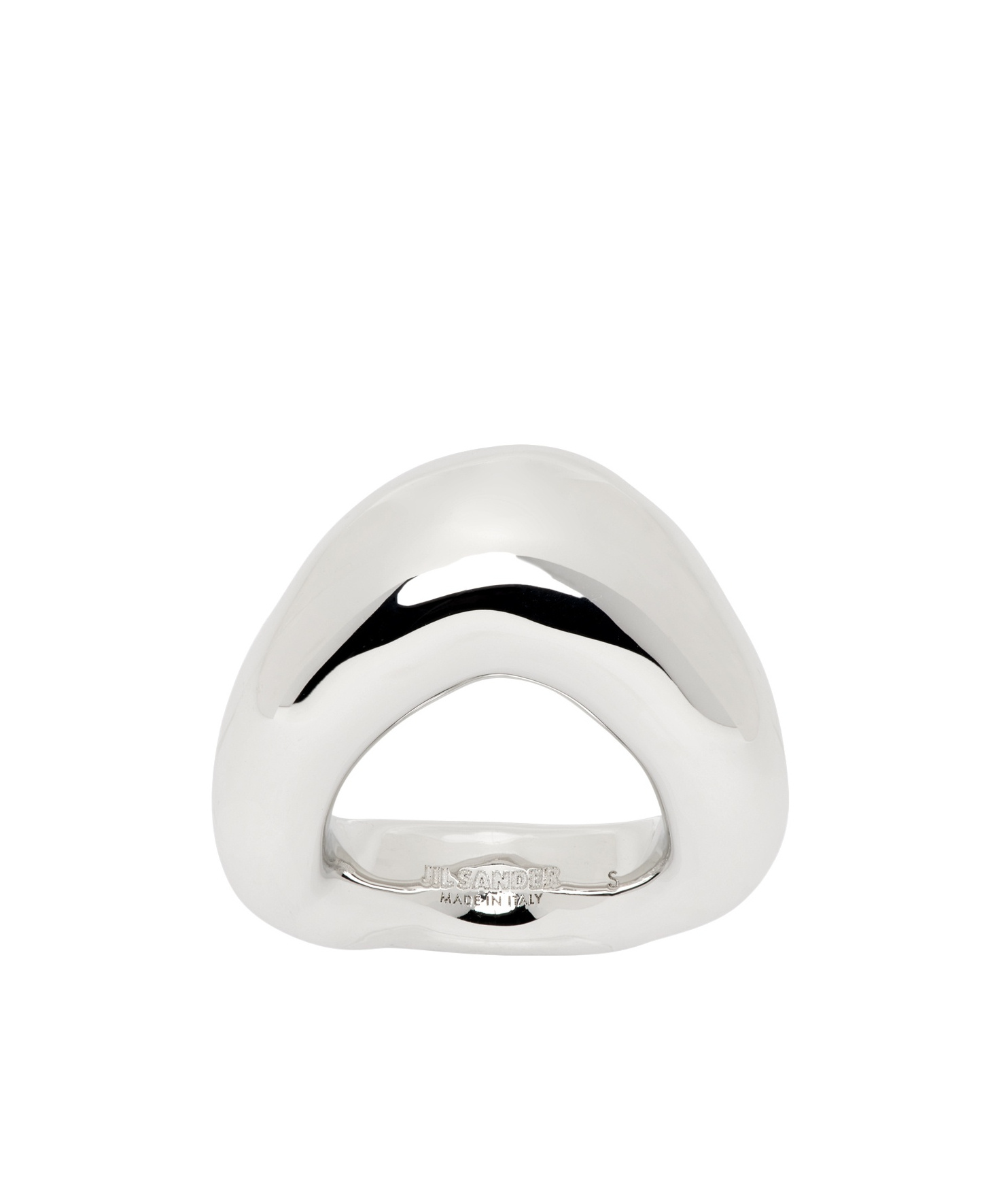 Jil Sander Silver Band Ring In White
