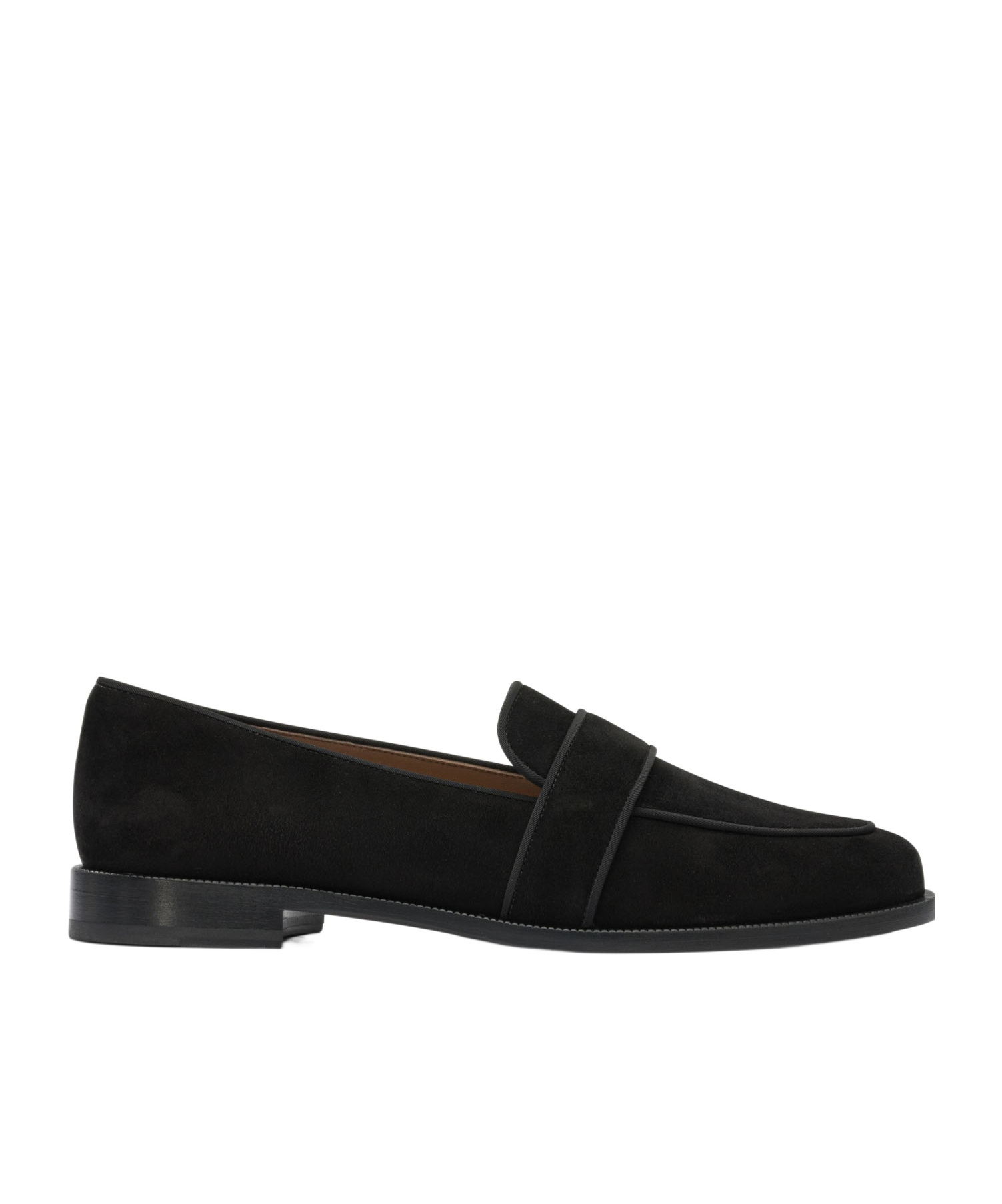 Aquazzura Martin Grosgrain-trimmed Suede Loafers In Black
