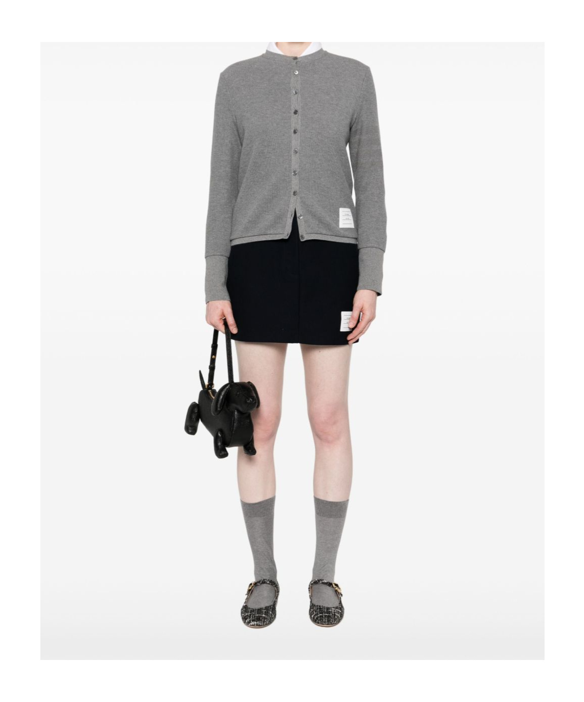 Thom Browne Long-sleeved Cardigan In Gray