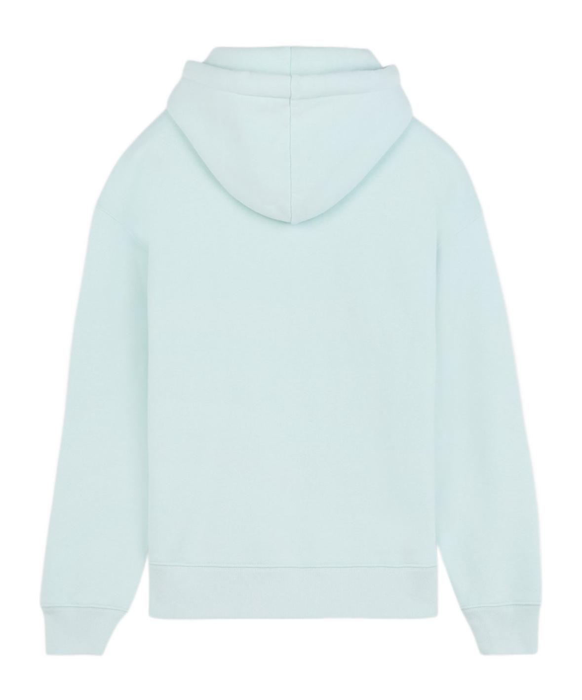 Maison Kitsuné Pastel Mint Cropped Hoodie With Embroidered Fox Logo In Blue