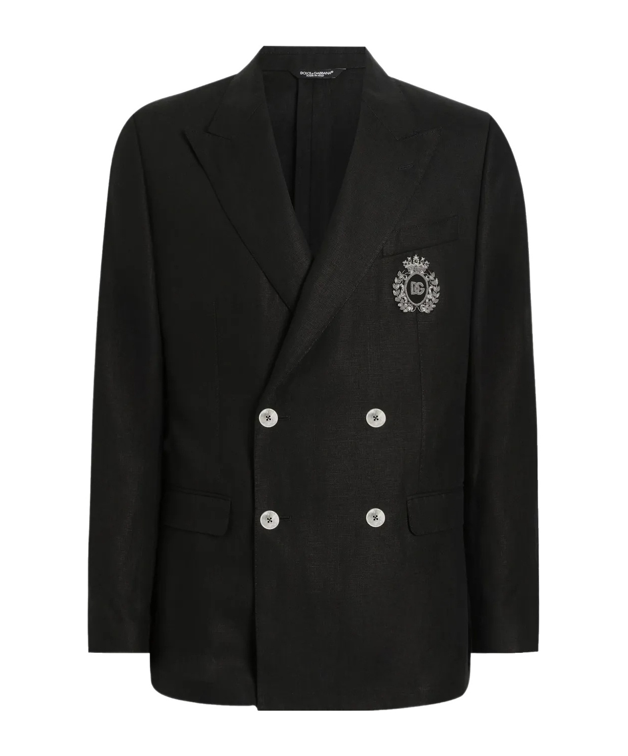 Dolce & Gabbana Monogram-badge Blazer In Black