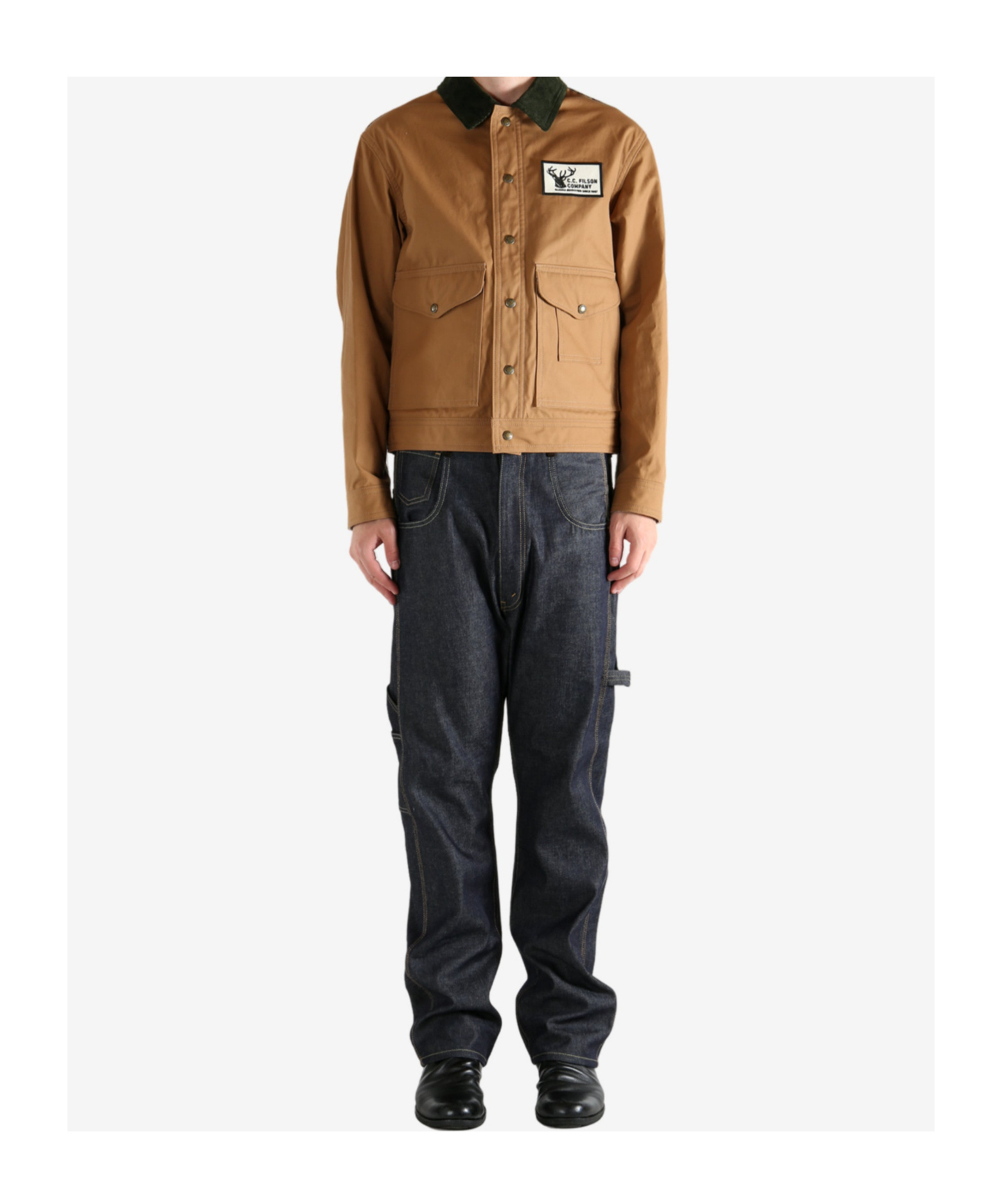 Junya Watanabe Cotton Oxford X Wool Nylon Check Filson Jacket In Neutral
