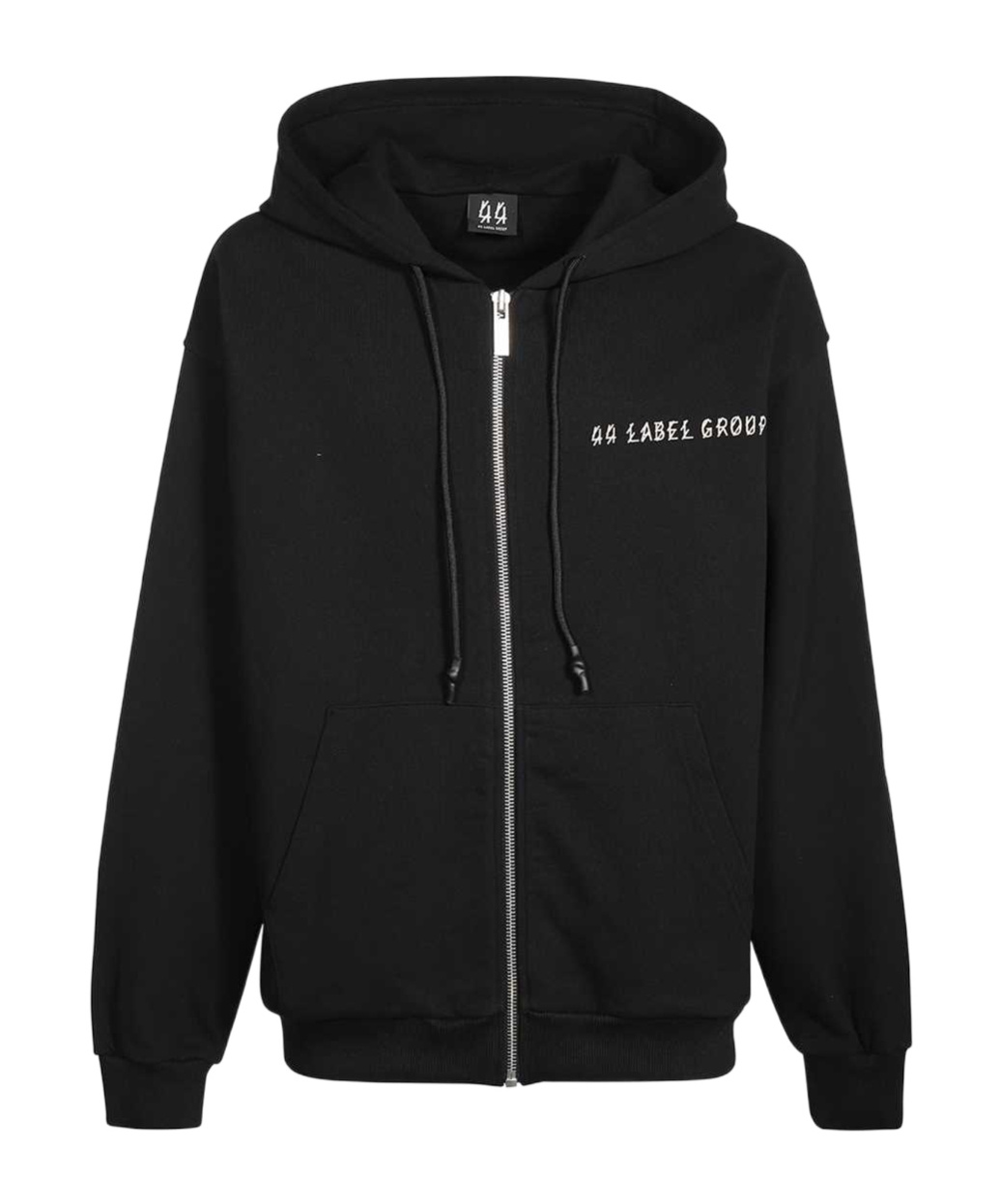 44 Label Group Logo-print Zipped Hoodie In Black
