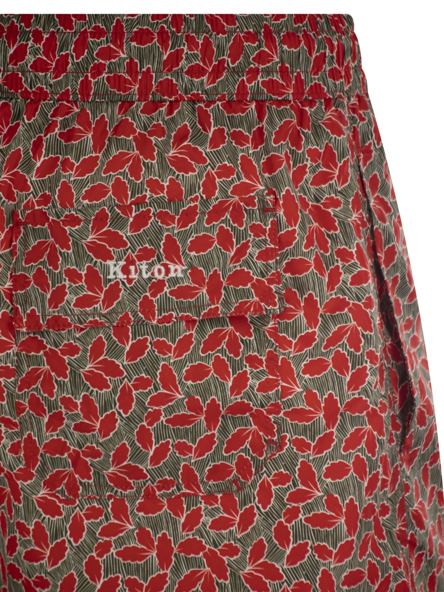 Kiton Men Patterned Beach Boxers In Red