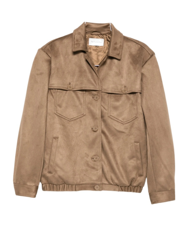 The Frankie Shop Long-sleeved Casual Jacket In Brown