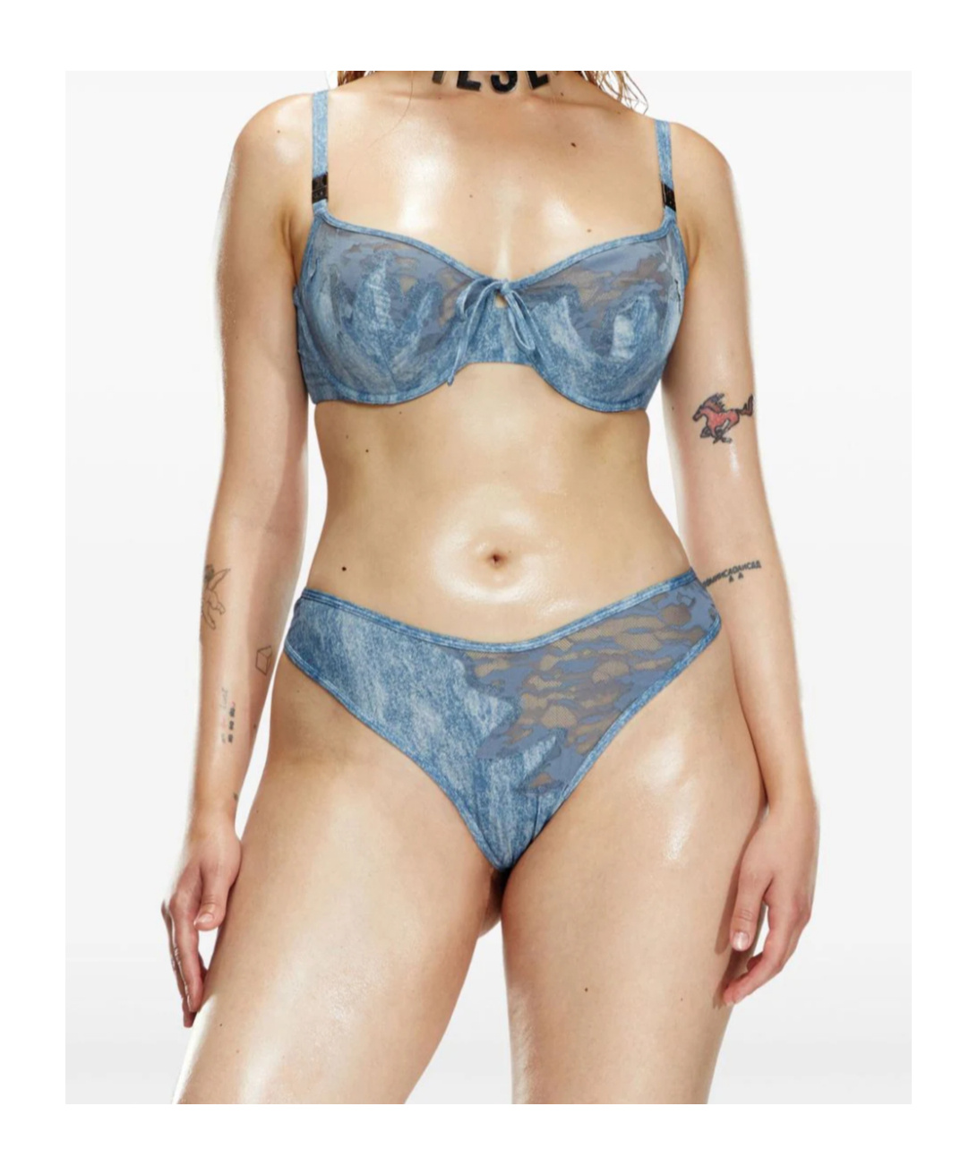 Diesel X Savage X Fenty Balconette Bra In Blue