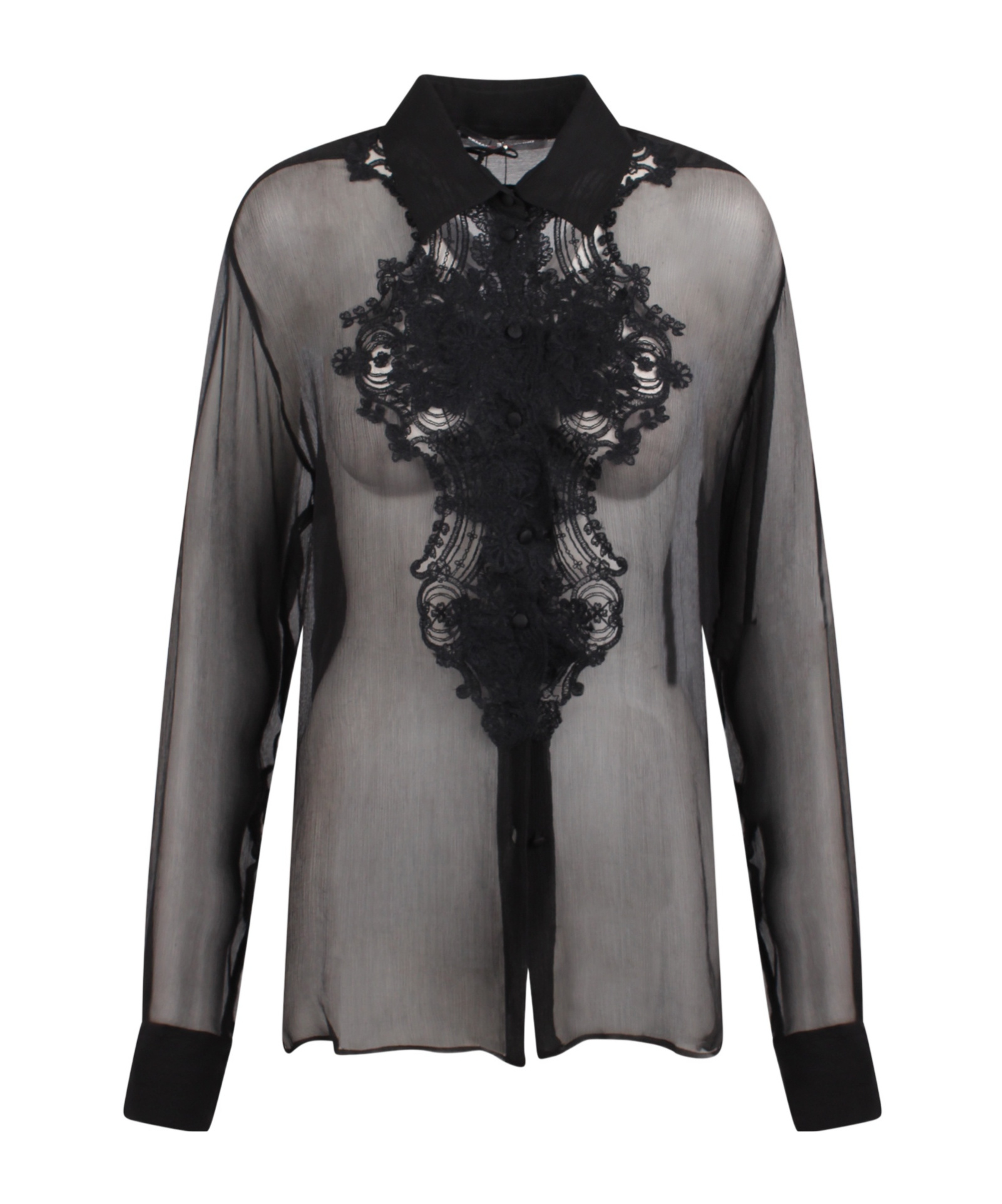 Ermanno Scervino Long-sleeved Blouse In Black