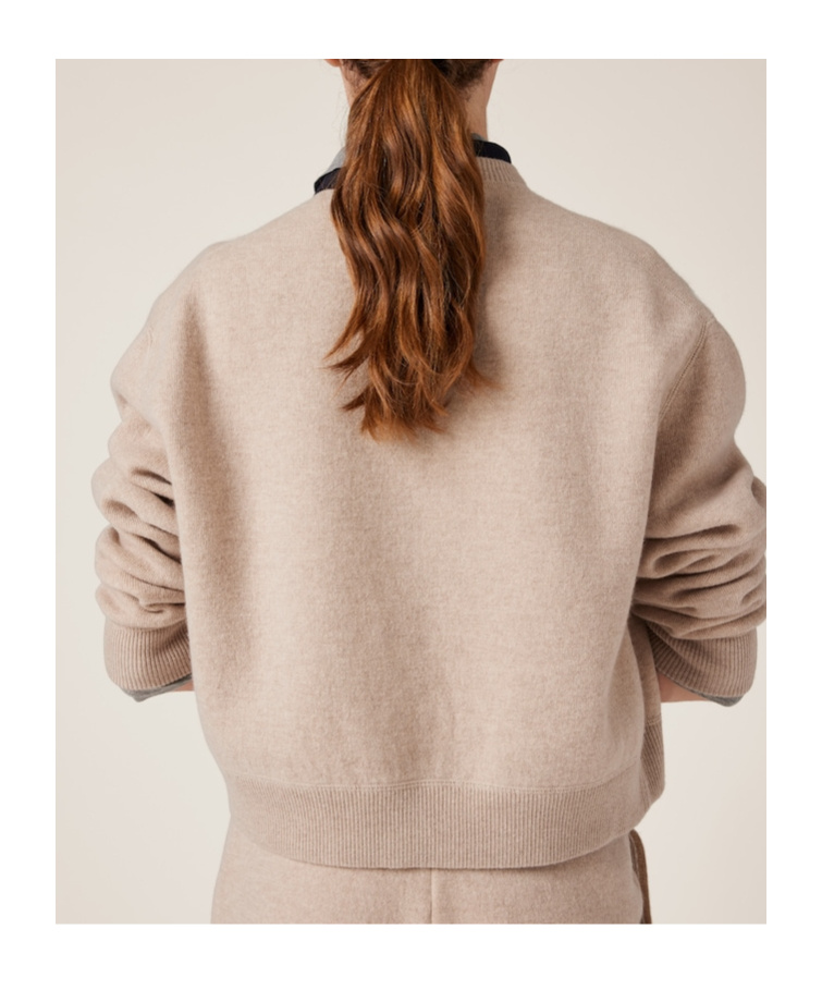 Miu Miu Round Neck Sweater In Nude