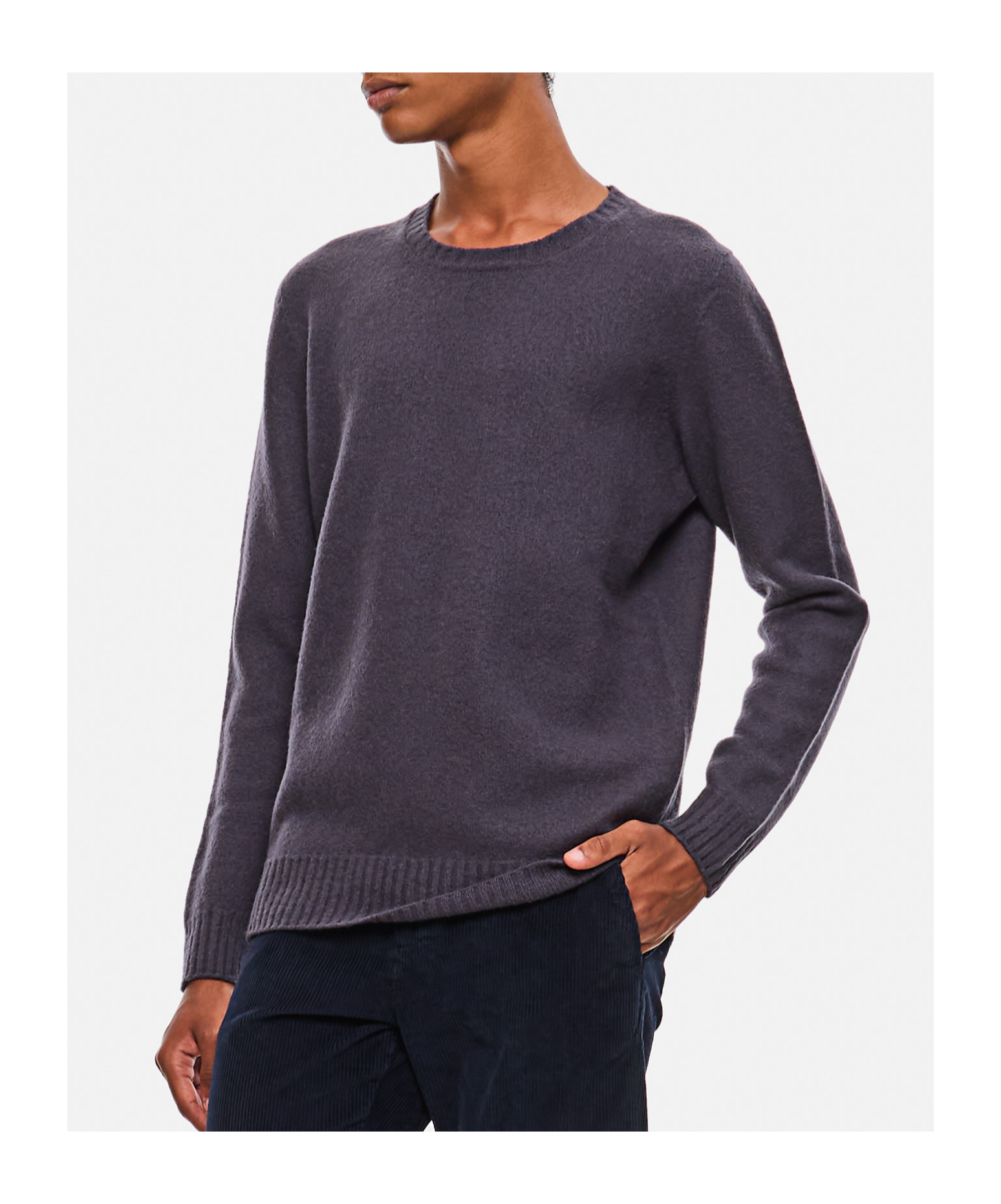 Drumohr Wool Crew-neck Sweater In Black