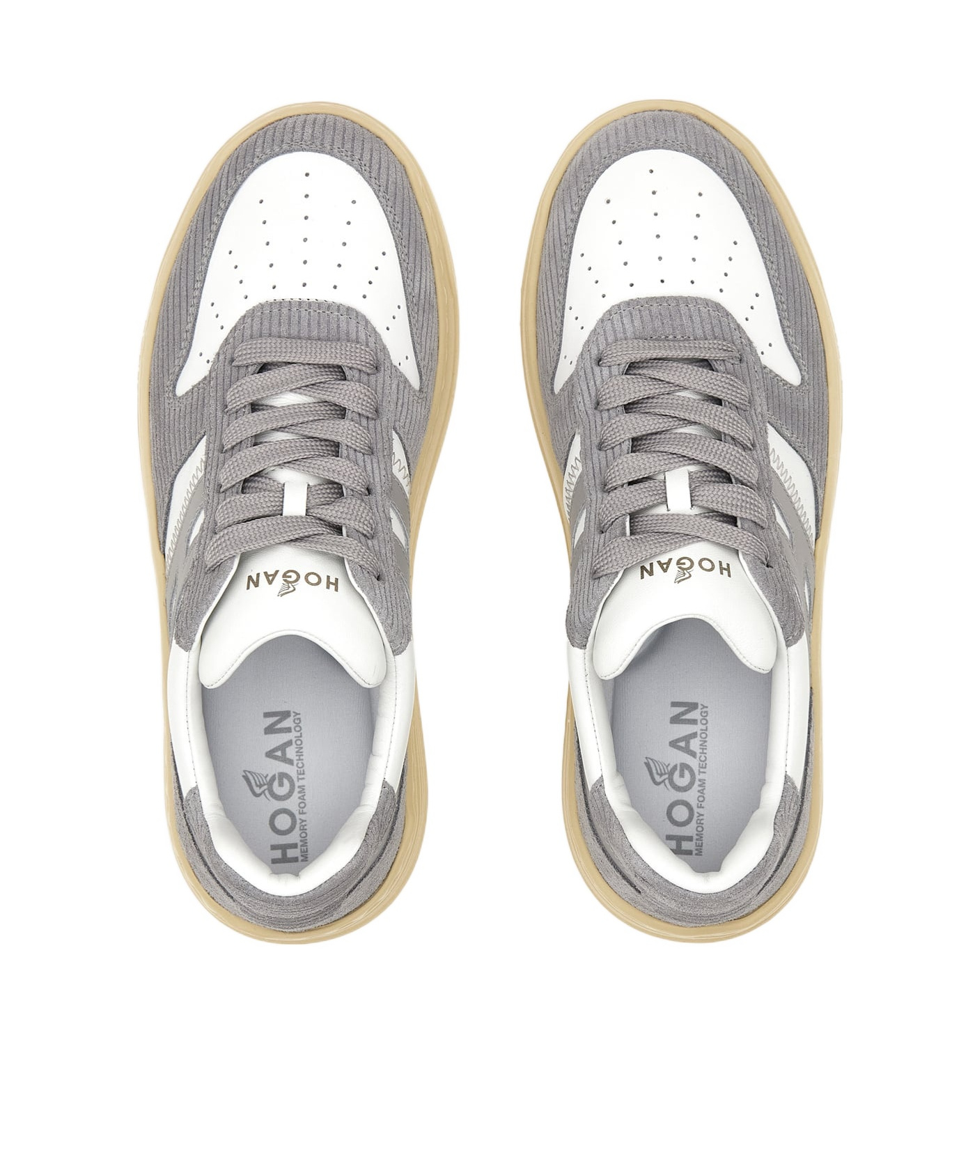 Hogan H630 Panelled Sneakers In Nude