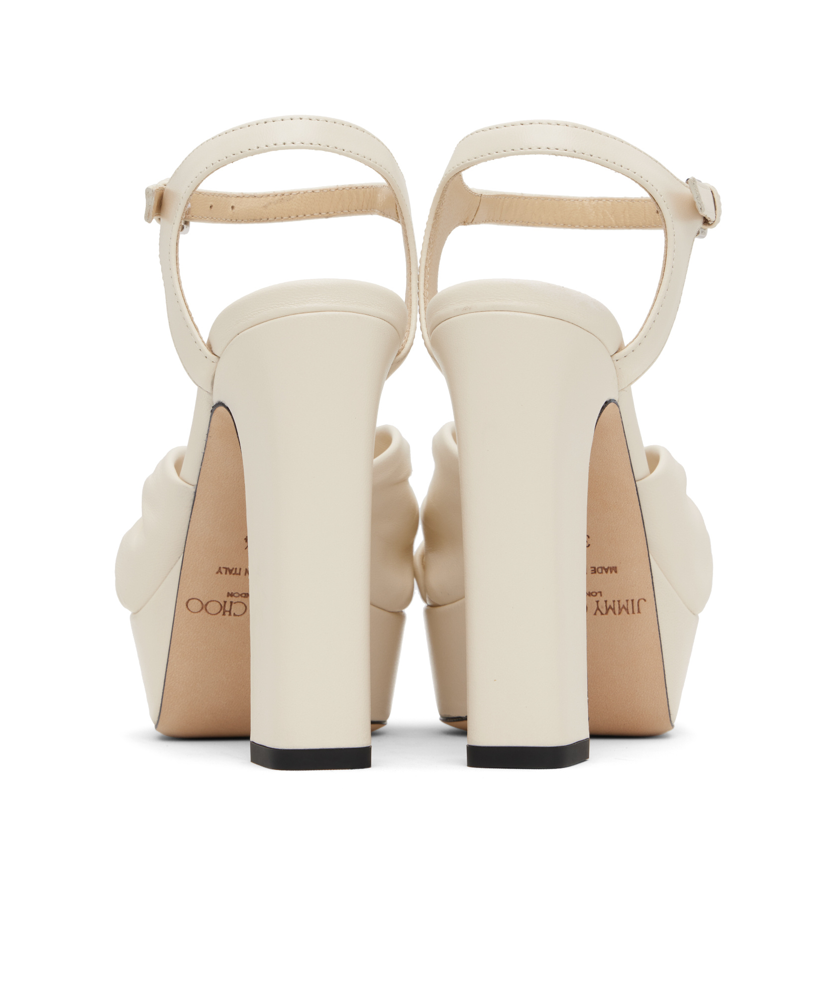 Shop Jimmy Choo Heloise 120 High Heel Sandals In Latte