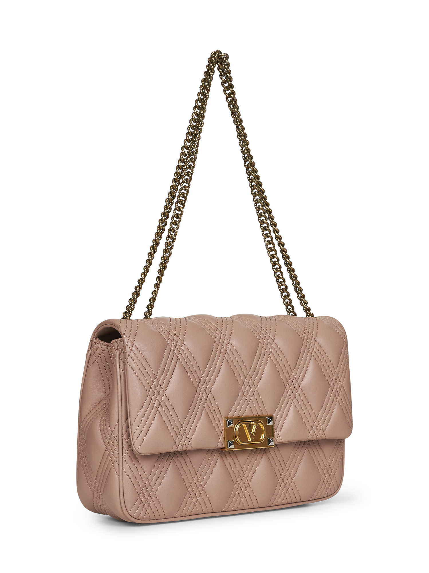 Valentino Garavani Women Pink Large Quiltie 67 Shoulder Bag