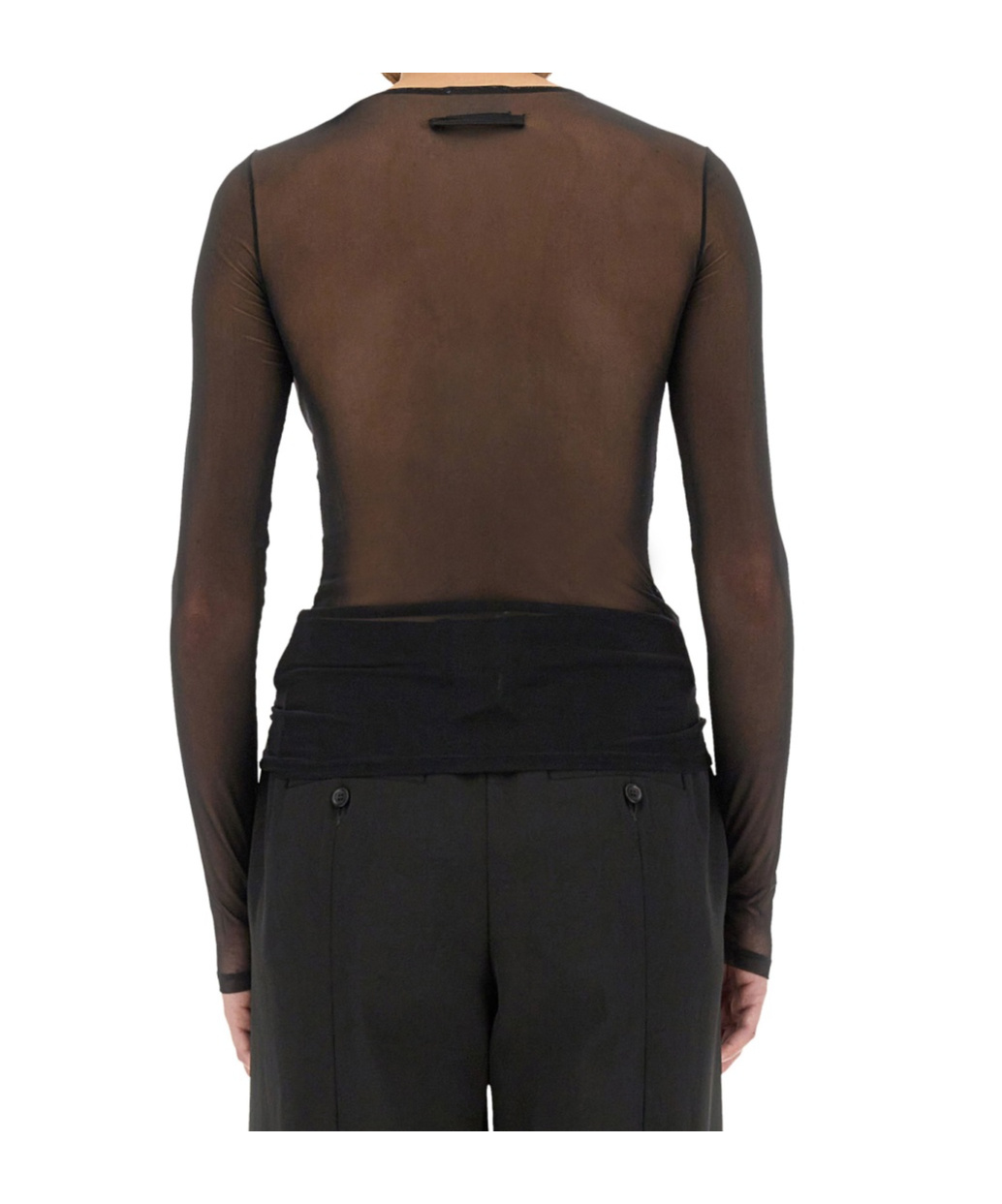 Jean Paul Gaultier Top The Sequin In Tulle Nero Donna In Black