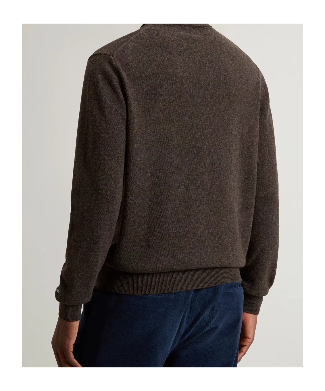Woolrich High Neck Brown Wool Sweater In Brown