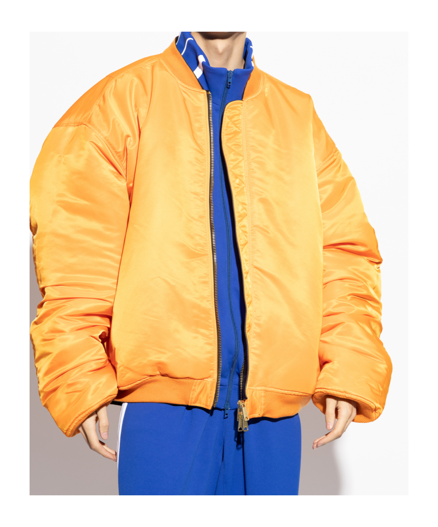 Vetements Long Sleeve Leather Jacket In Black