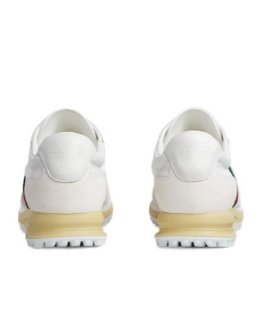 Gucci Re-motion Monogram Stripe Sneakers In White
