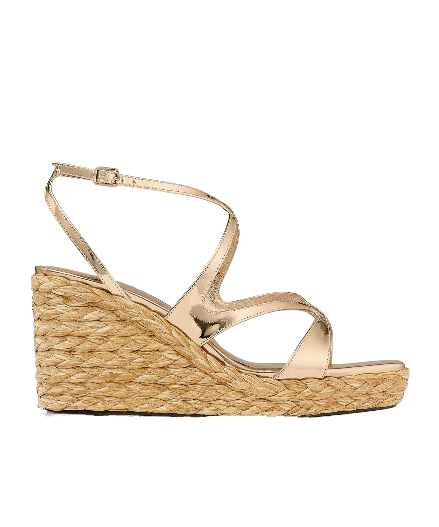Shop Jimmy Choo Buckle Wedges In Nude