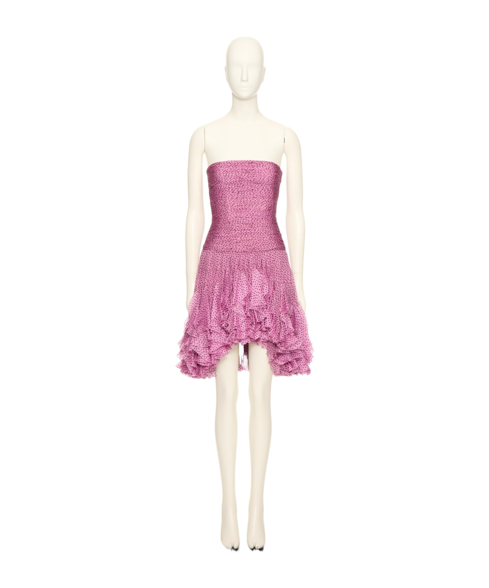 Valentino Chiffon Asymmetric Dress In Rose Pure Dew
