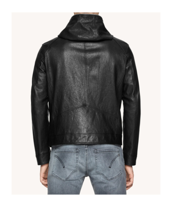 Dondup Biker Jacket With Modern Hood In Black